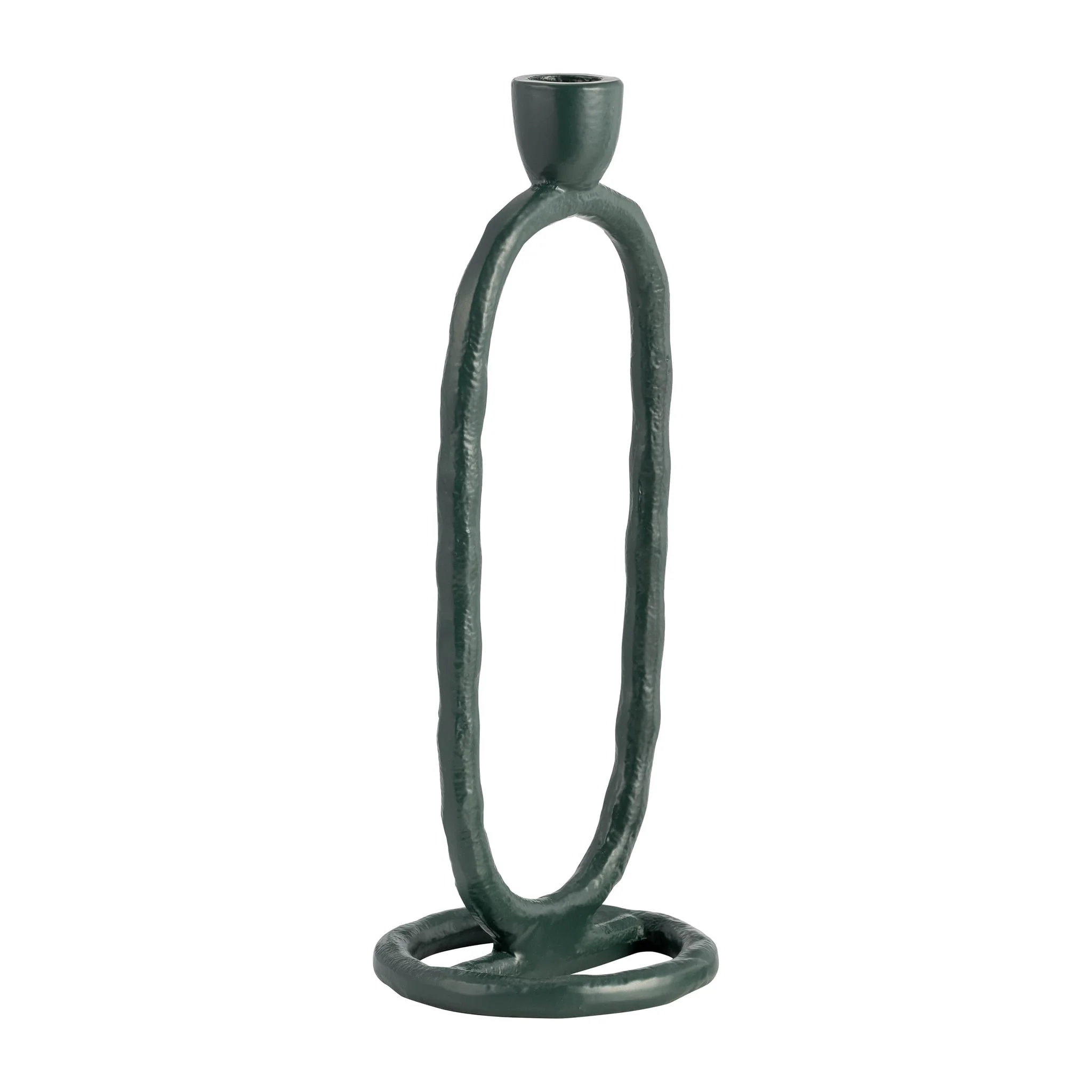 Metal, 11" Open Oval Taper Candleholder, Dark Gree - Image 2