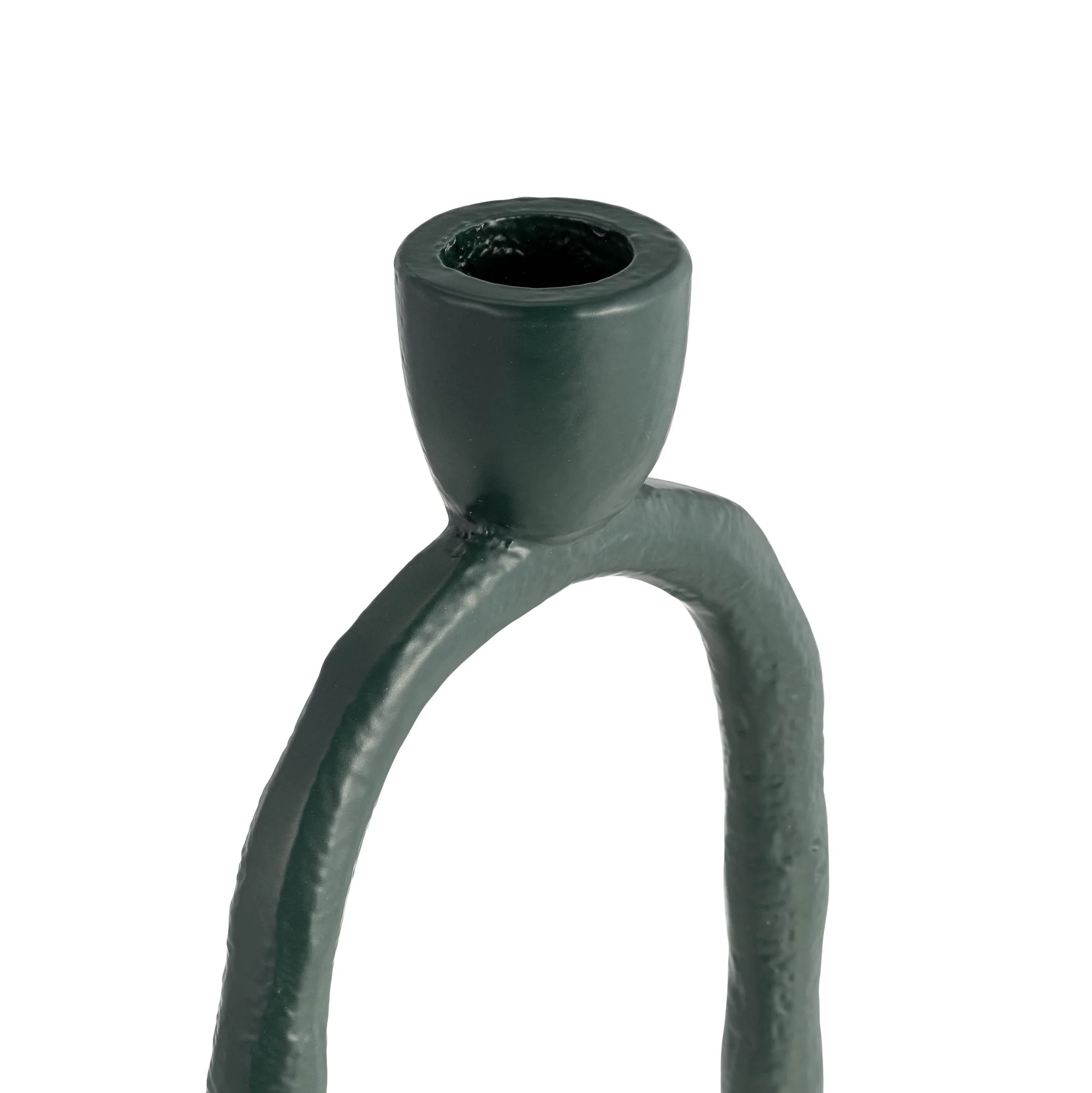 Metal, 11" Open Oval Taper Candleholder, Dark Gree - Image 5