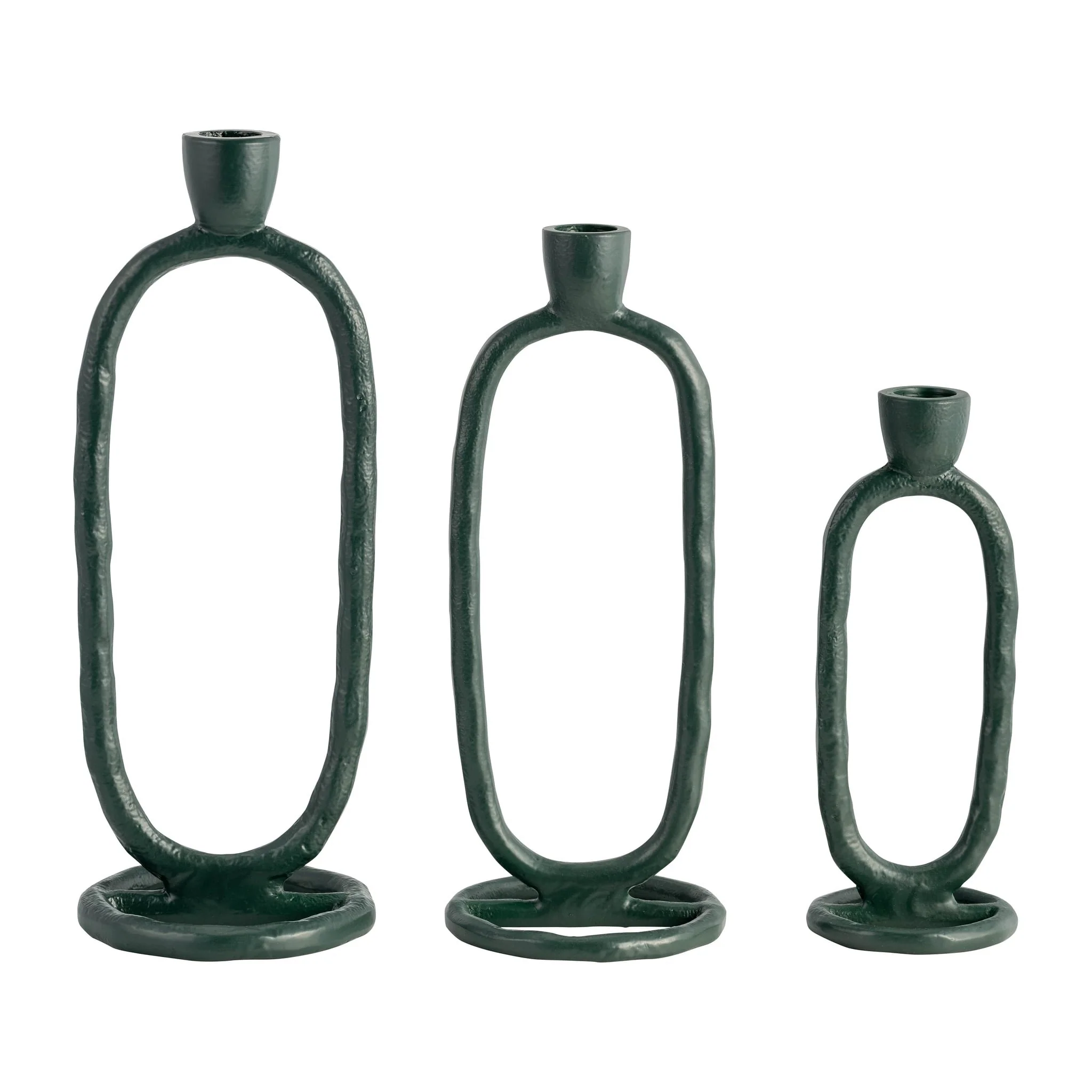Metal, 11" Open Oval Taper Candleholder, Dark Gree - Image 8