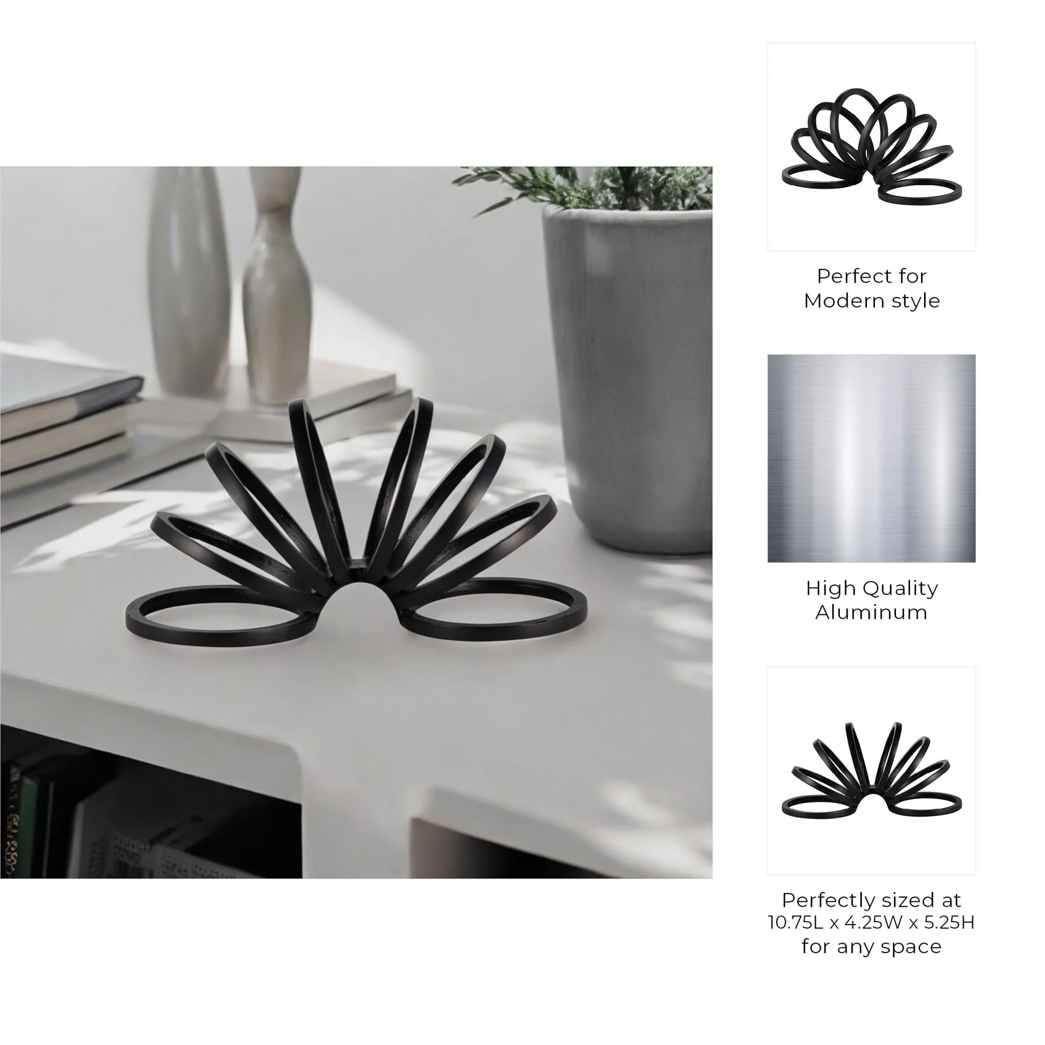 Metal,11",slinky Ring Deco,black - Image 9