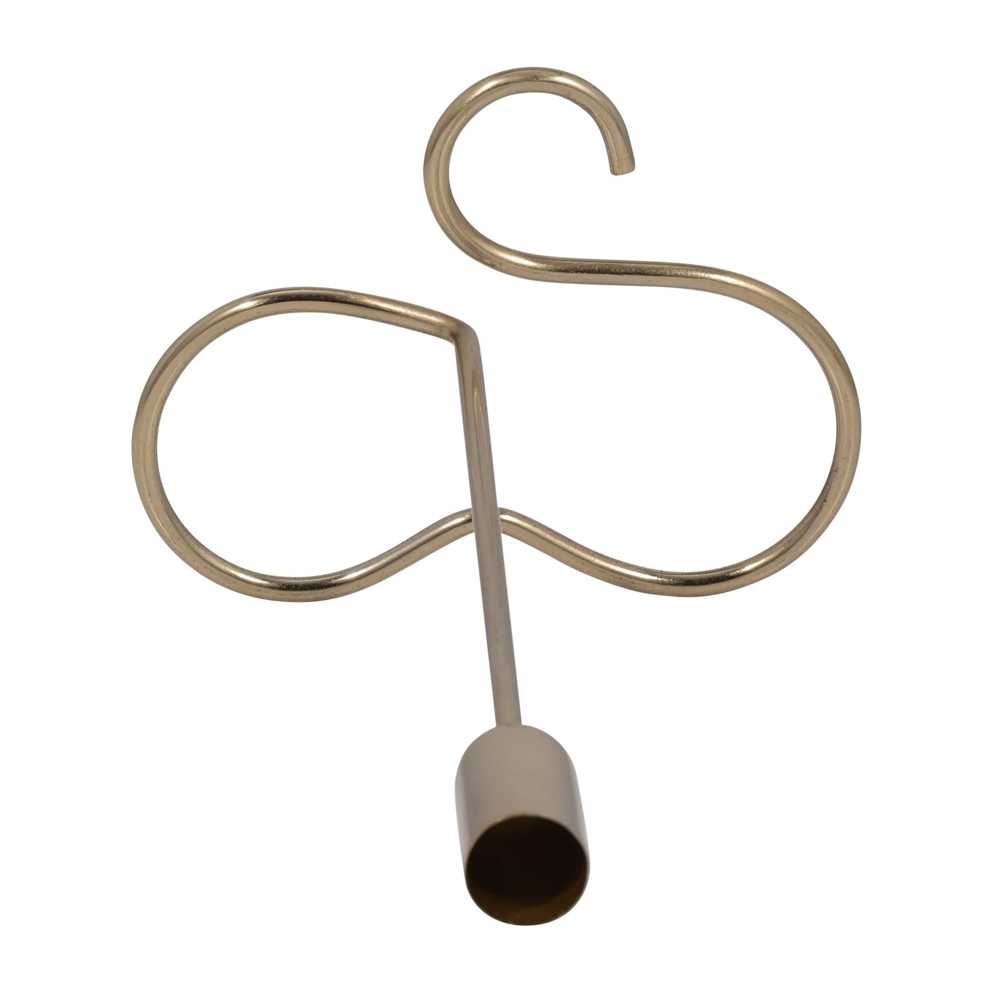 Metal, 11" Squiggly Base Taper Candleholder, Gold - Image 5