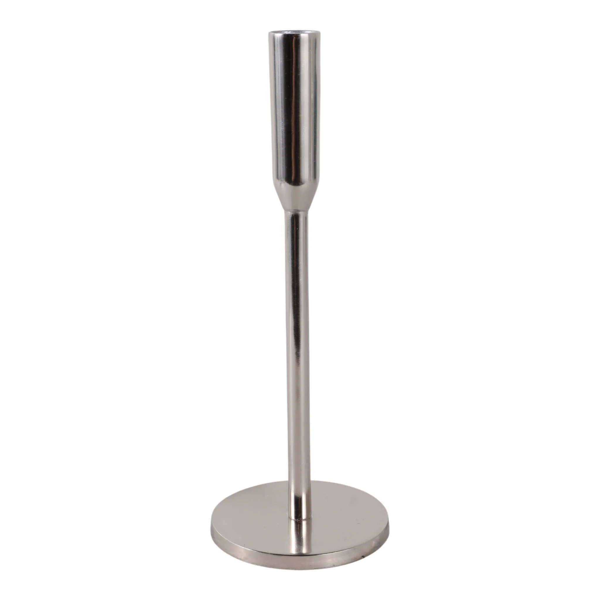 Metal, 11" Taper Candle Holder, Silver - Image 3