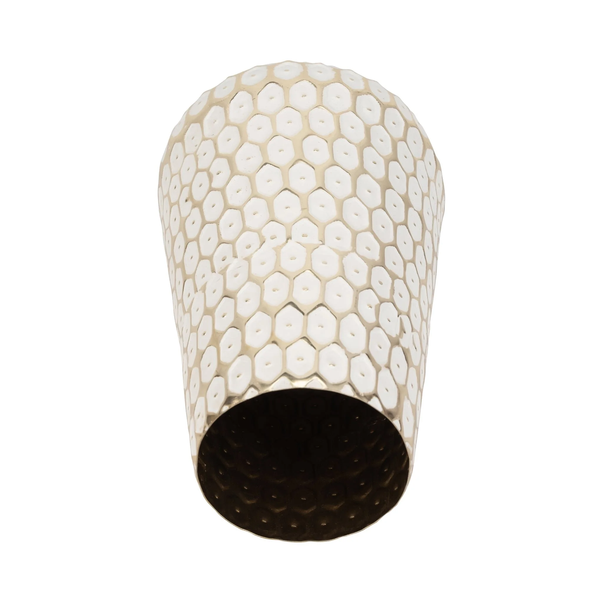 Metal, 11" Tribal Vase, Gold - Image 5