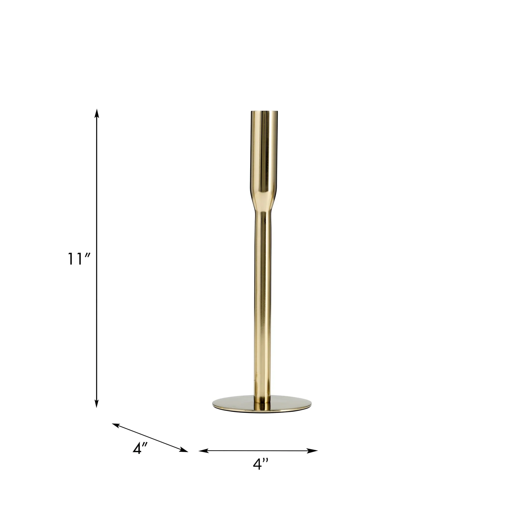 Metal, 11"h Taper Candle Holder, Gold - Image 7