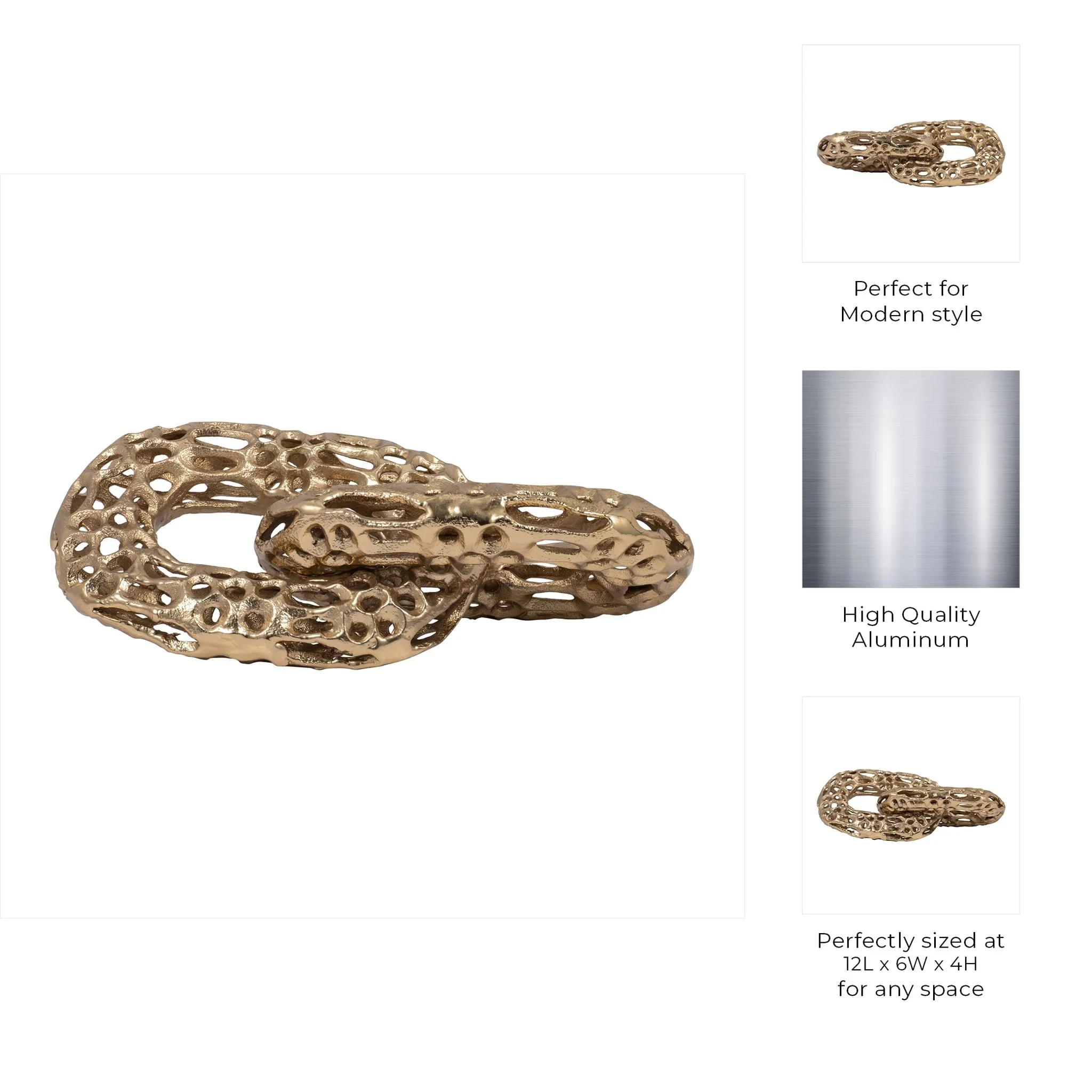 Metal, 12" 2-linked Chains, Gold - Image 8