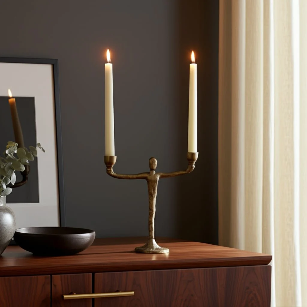 Metal, 12" 2 Taper Candelabra, Gold - Image 11