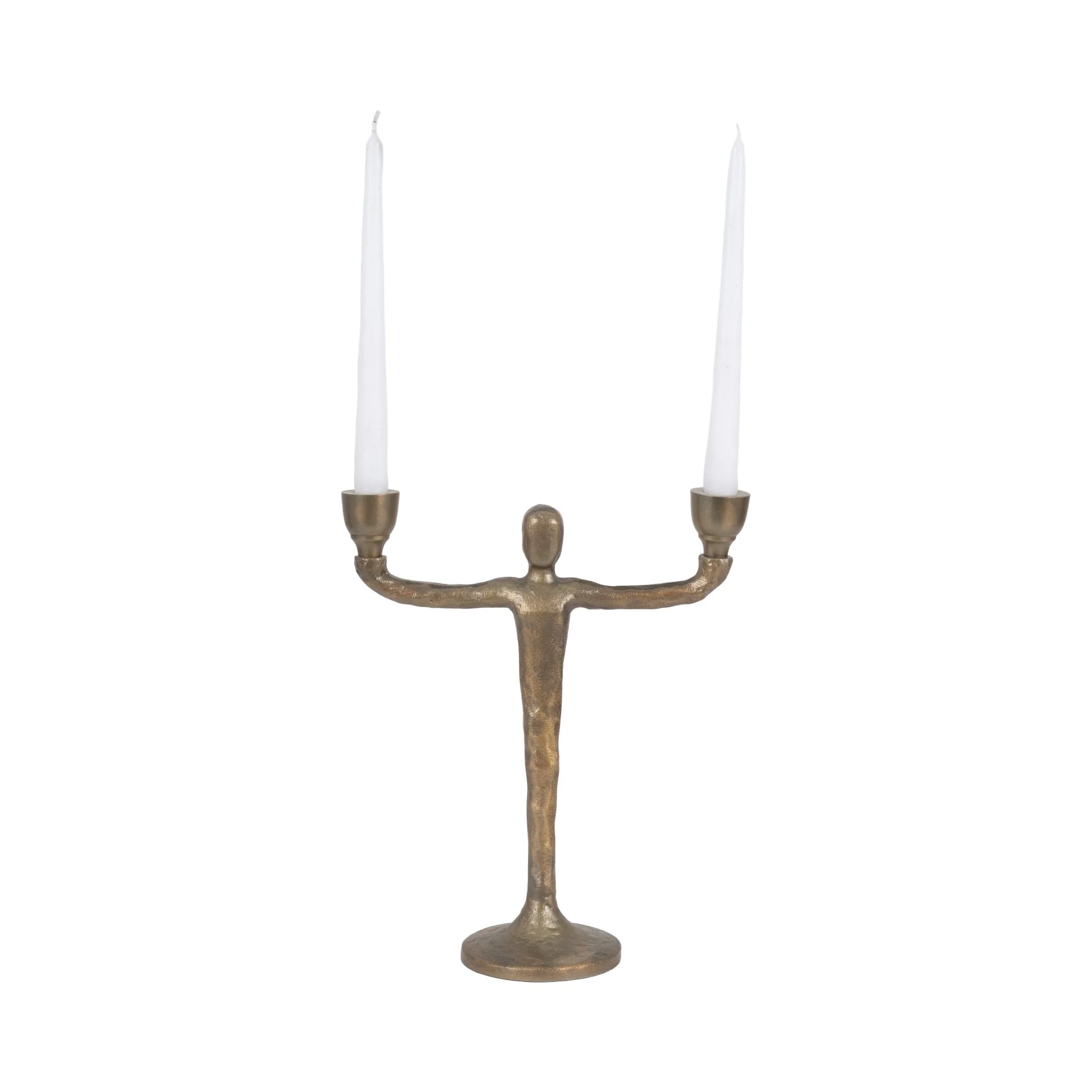 Metal, 12" 2 Taper Candelabra, Gold - Image 2