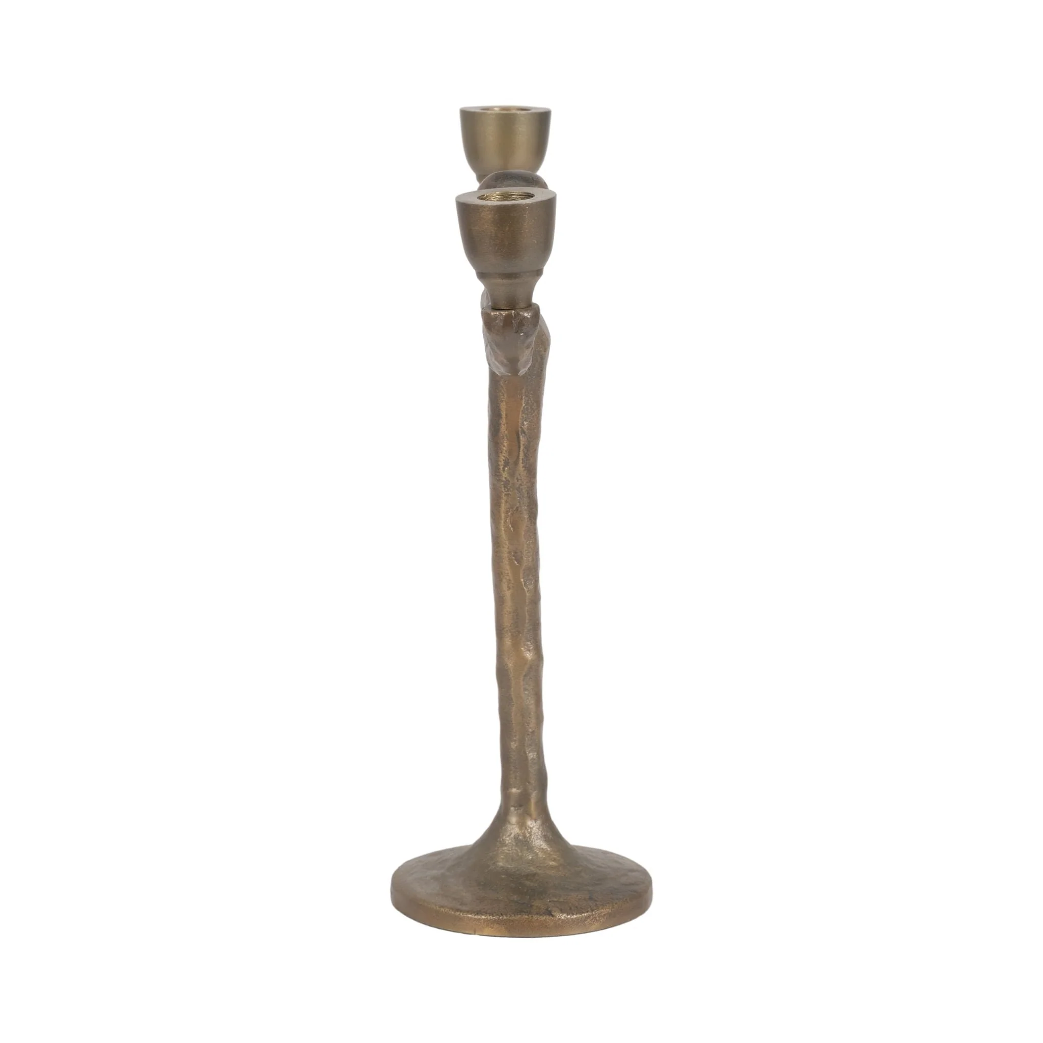 Metal, 12" 2 Taper Candelabra, Gold - Image 4