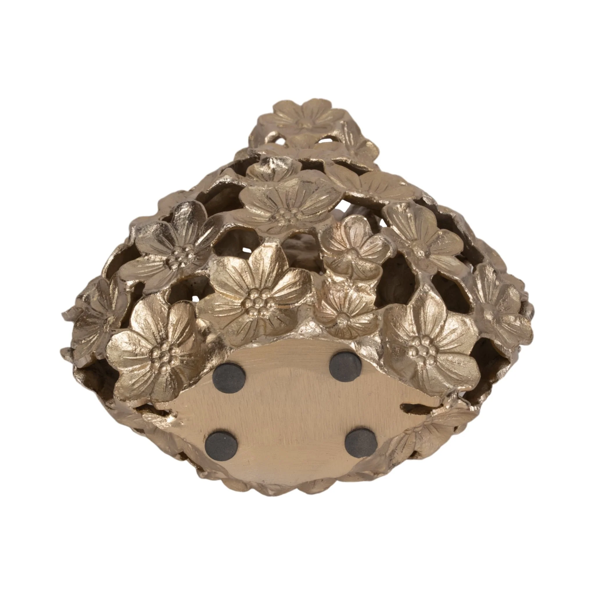 Metal, 12" Cut-out Flower Vase, Champagne - Image 7