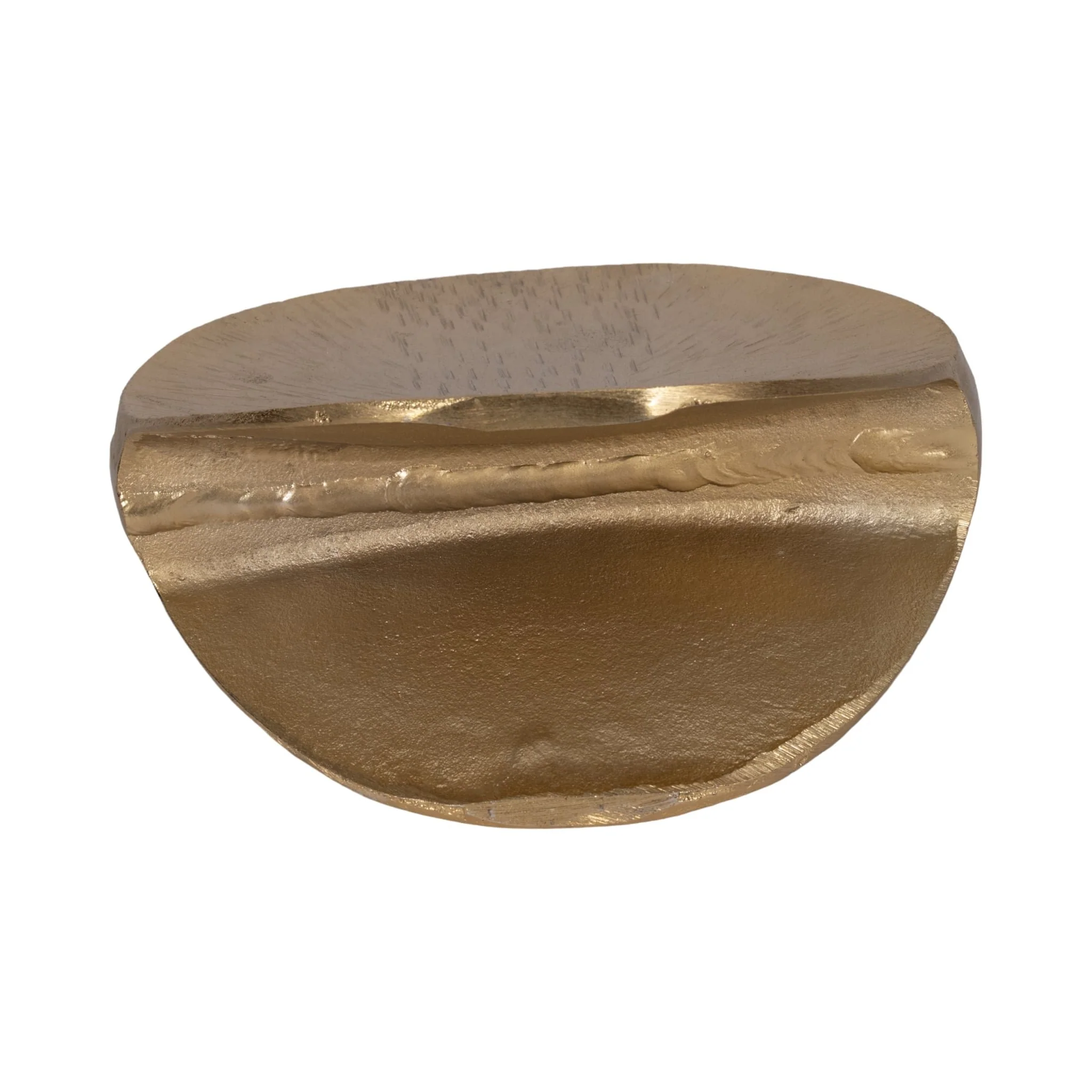 Metal, 12" Etched Oval Vase, Champagne - Image 7