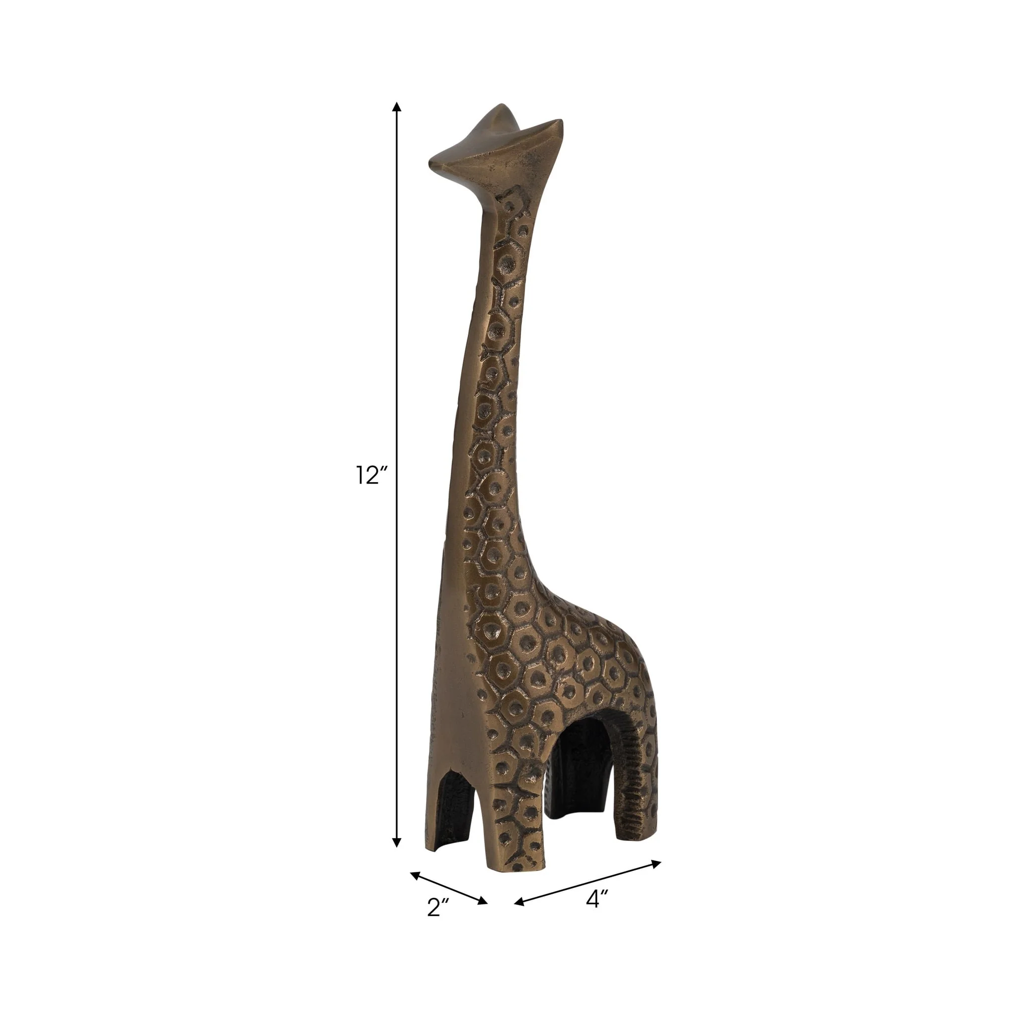 Metal, 12" Honeycomb Giraffe, Bronze - Image 9