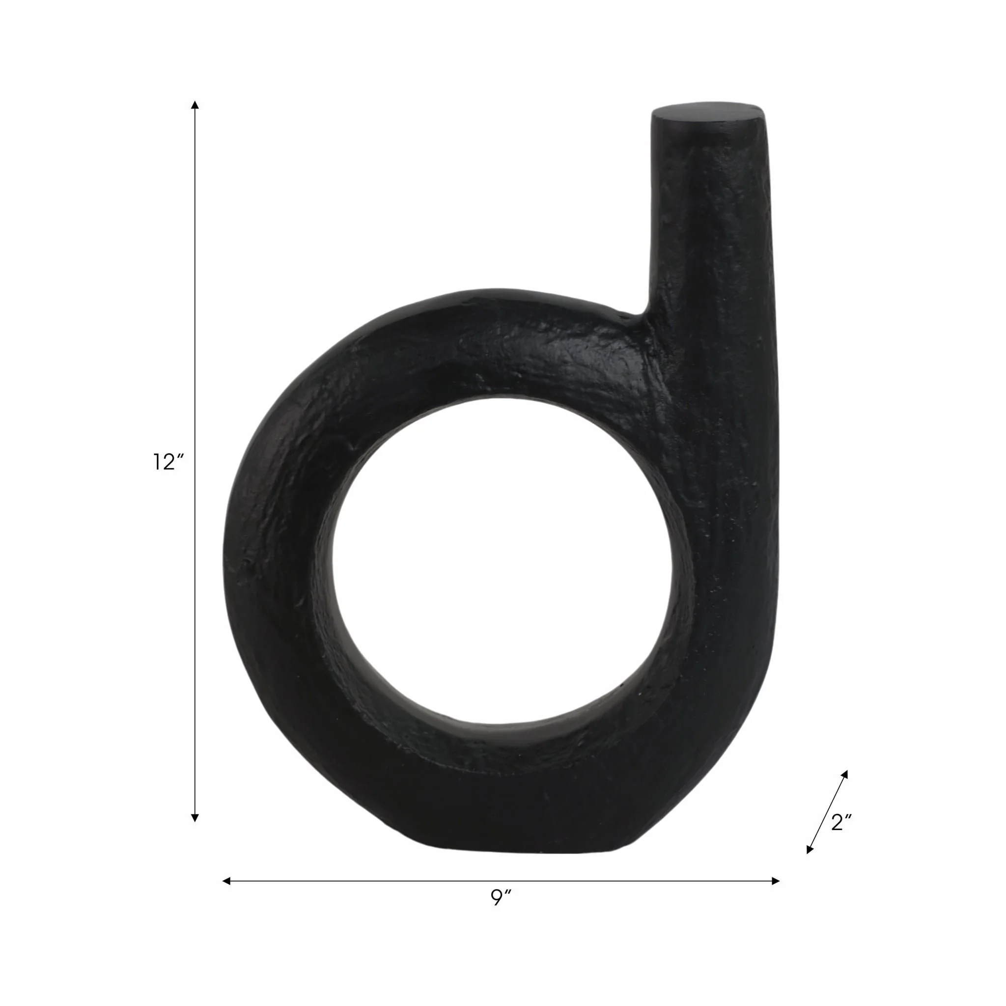 Metal, 12" Looped Sculpture, Black - Image 8