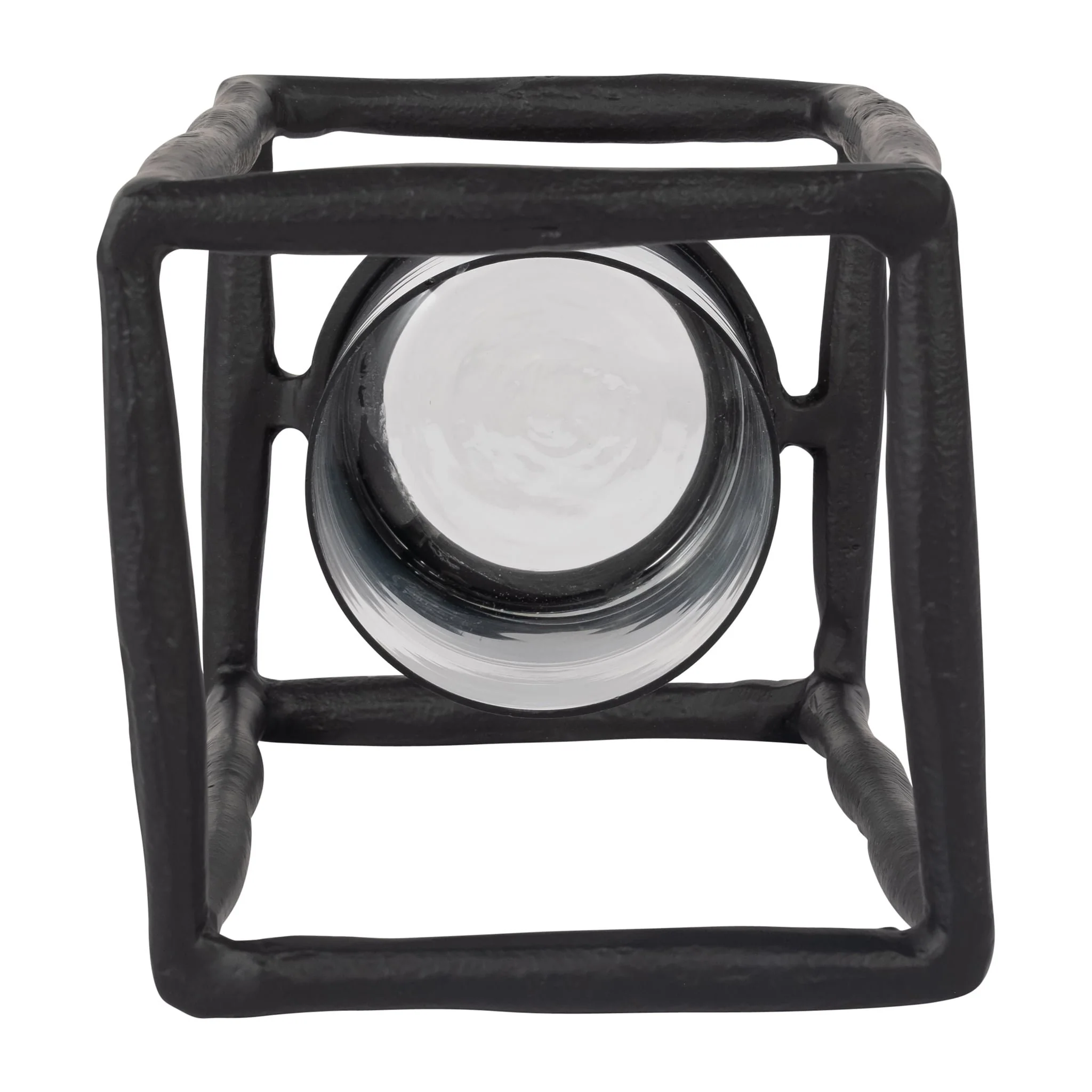 Metal, 12" Open Square Hurricane Holder, Black - Image 6