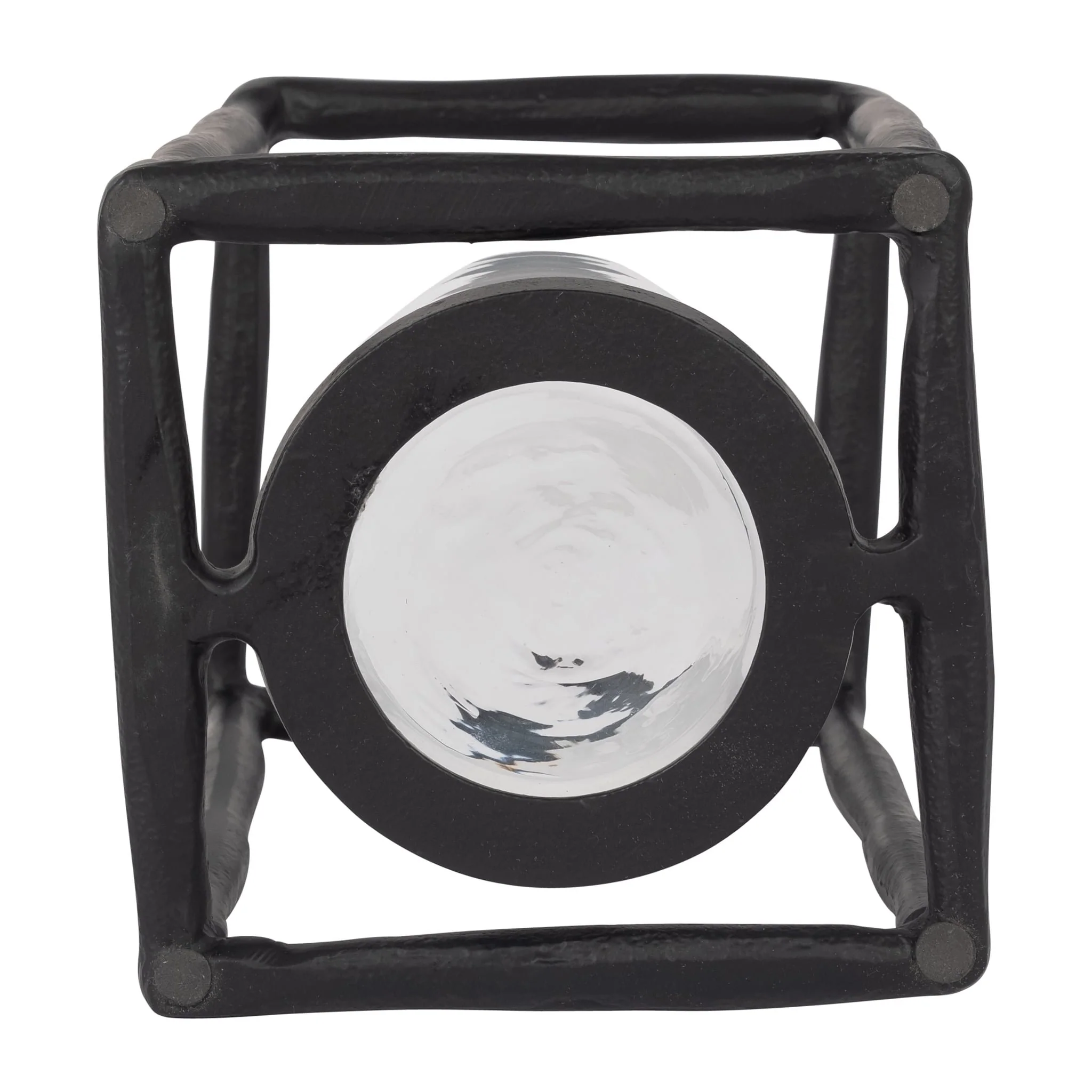 Metal, 12" Open Square Hurricane Holder, Black - Image 7