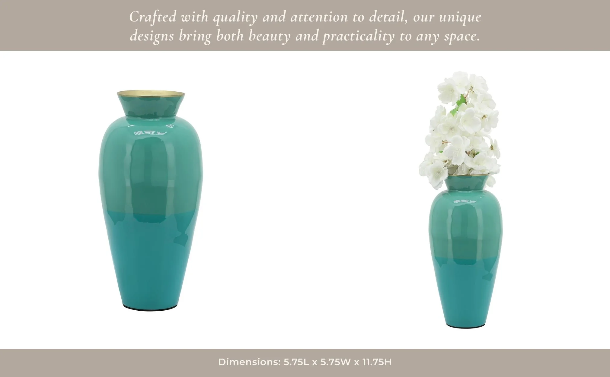 Metal 12" Posy Vase, Green - Image 14