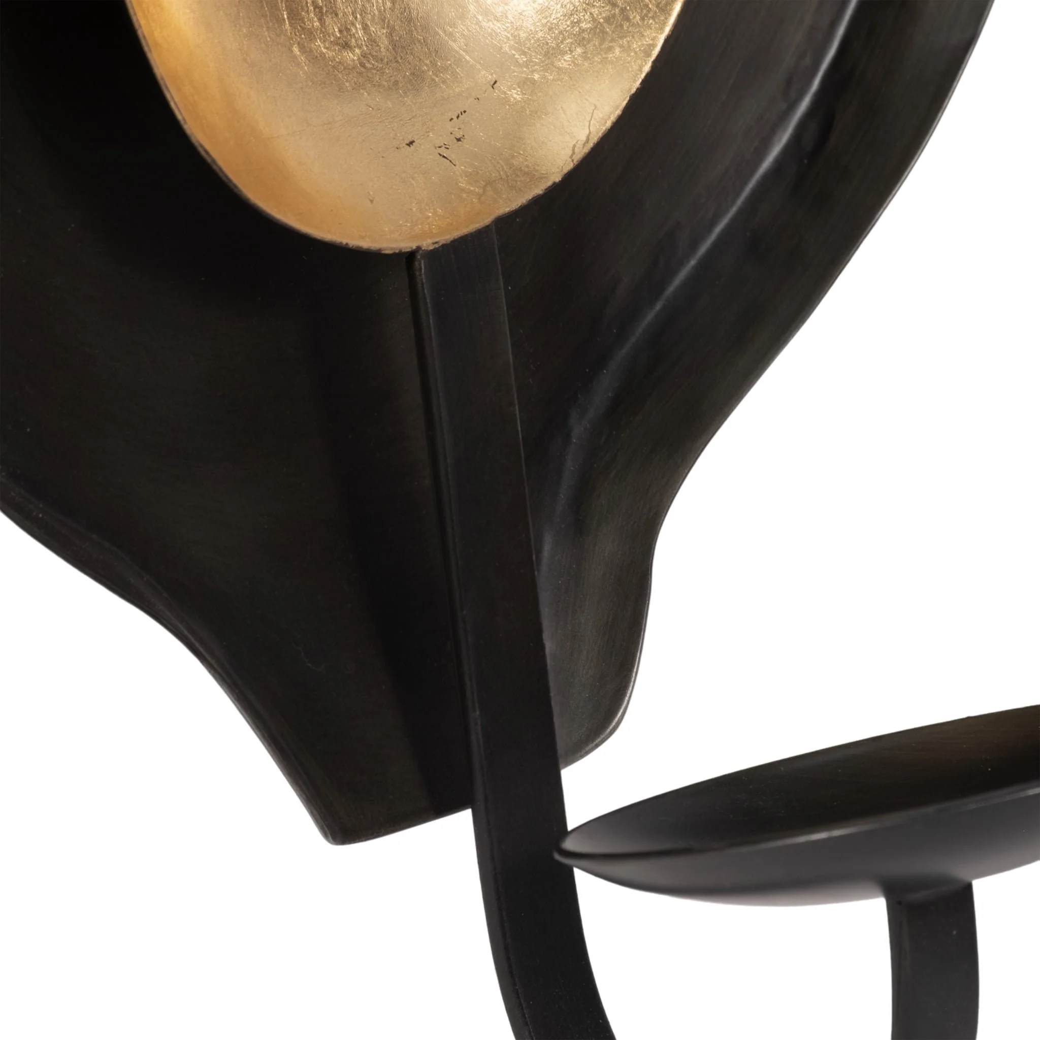 Metal, 12" Round Votive Holder, Black/gold - Image 6