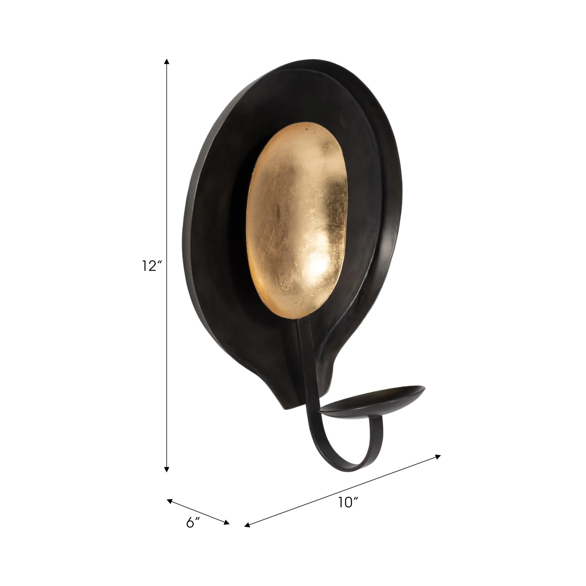 Metal, 12" Round Votive Holder, Black/gold - Image 7