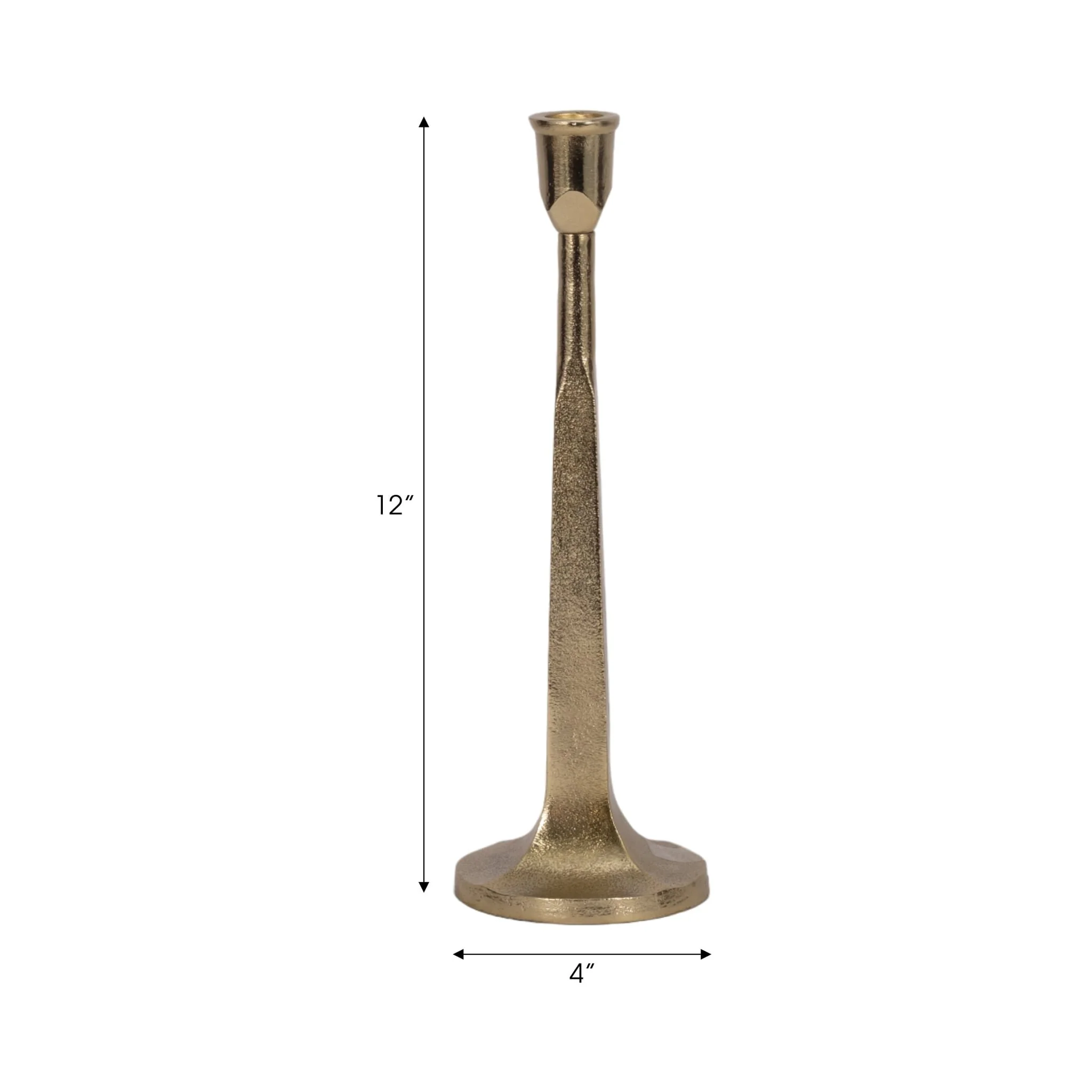 Metal, 12" Squared Off Taper Candleholder, Gold - Image 7