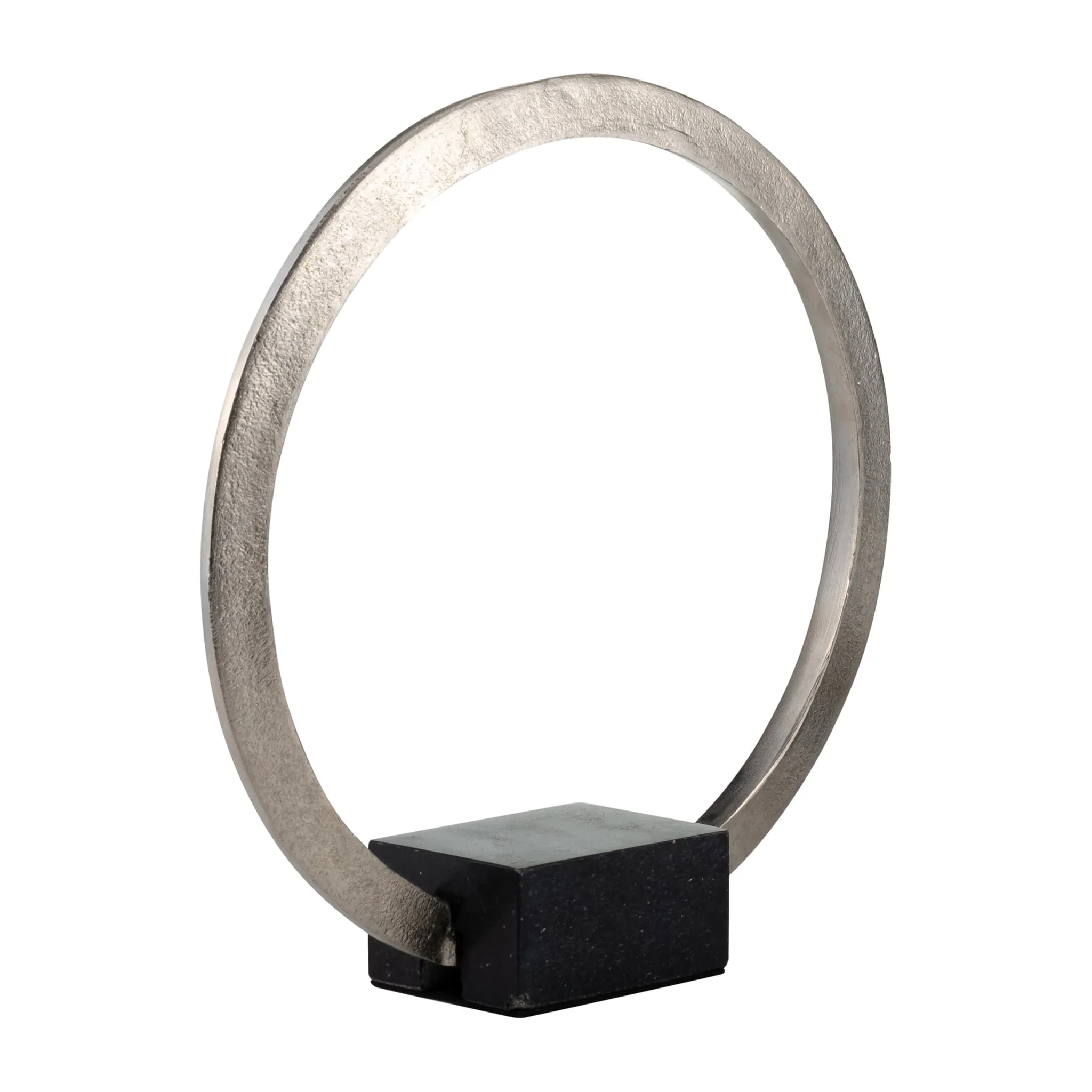 Metal,12",standing Ring W/base ,nickel/black - Image 2