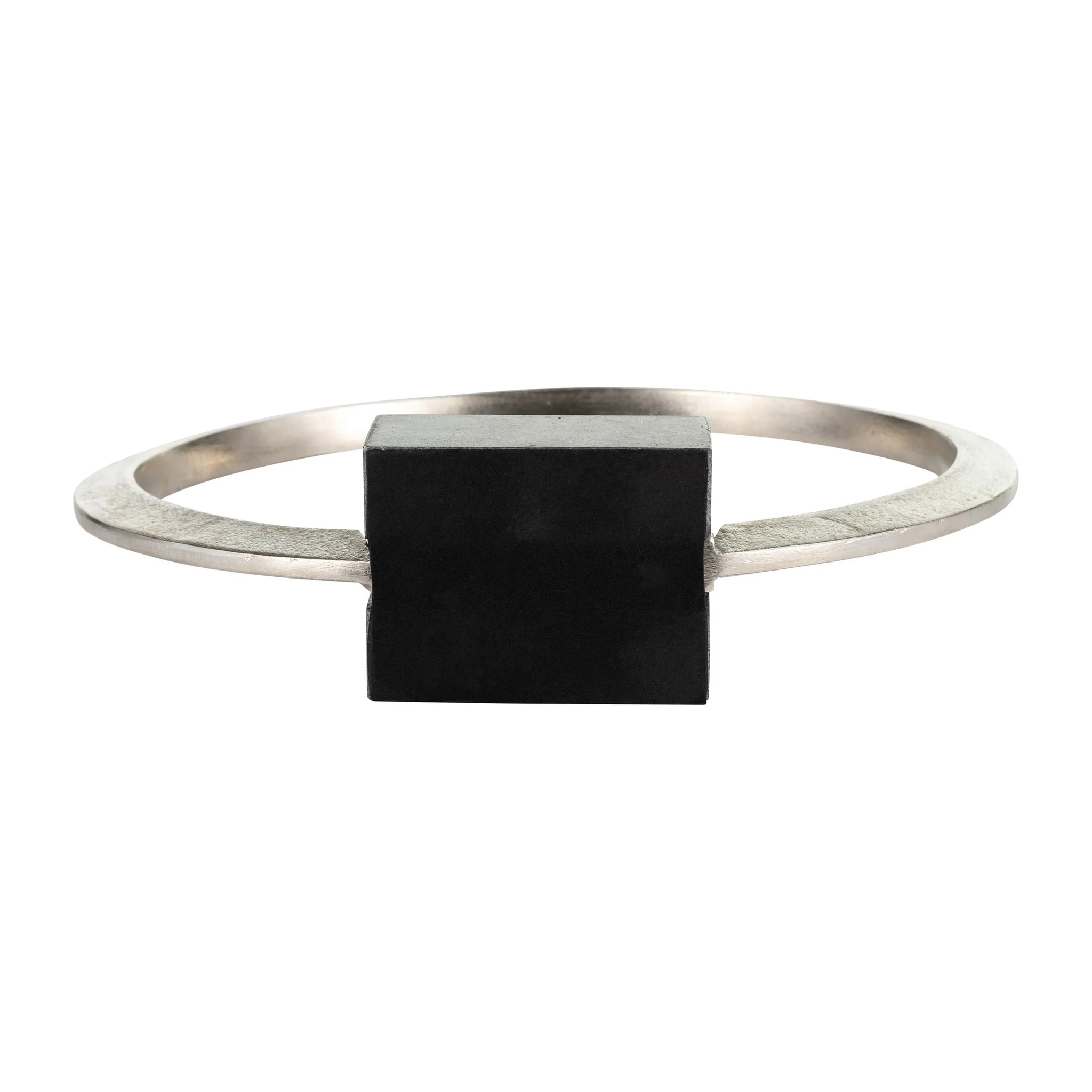 Metal,12",standing Ring W/base ,nickel/black - Image 6