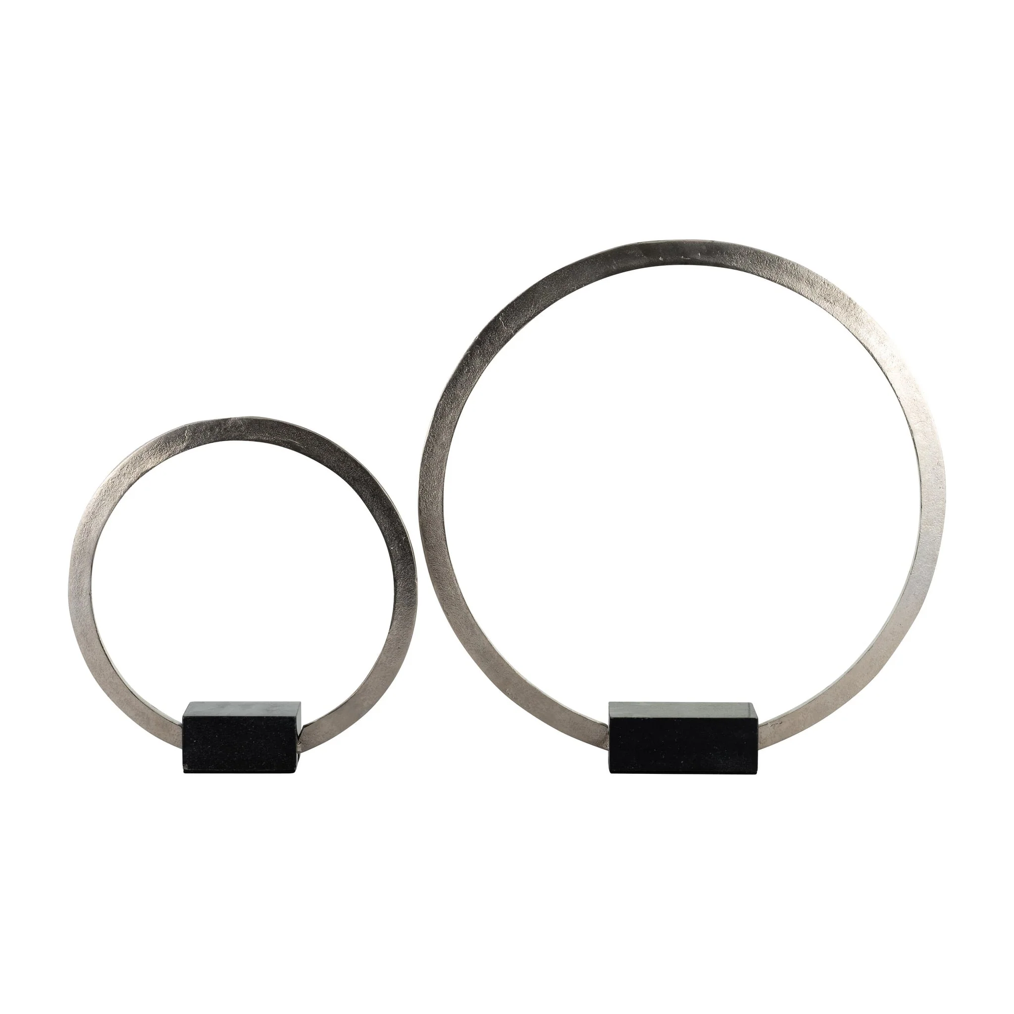 Metal,12",standing Ring W/base ,nickel/black - Image 8