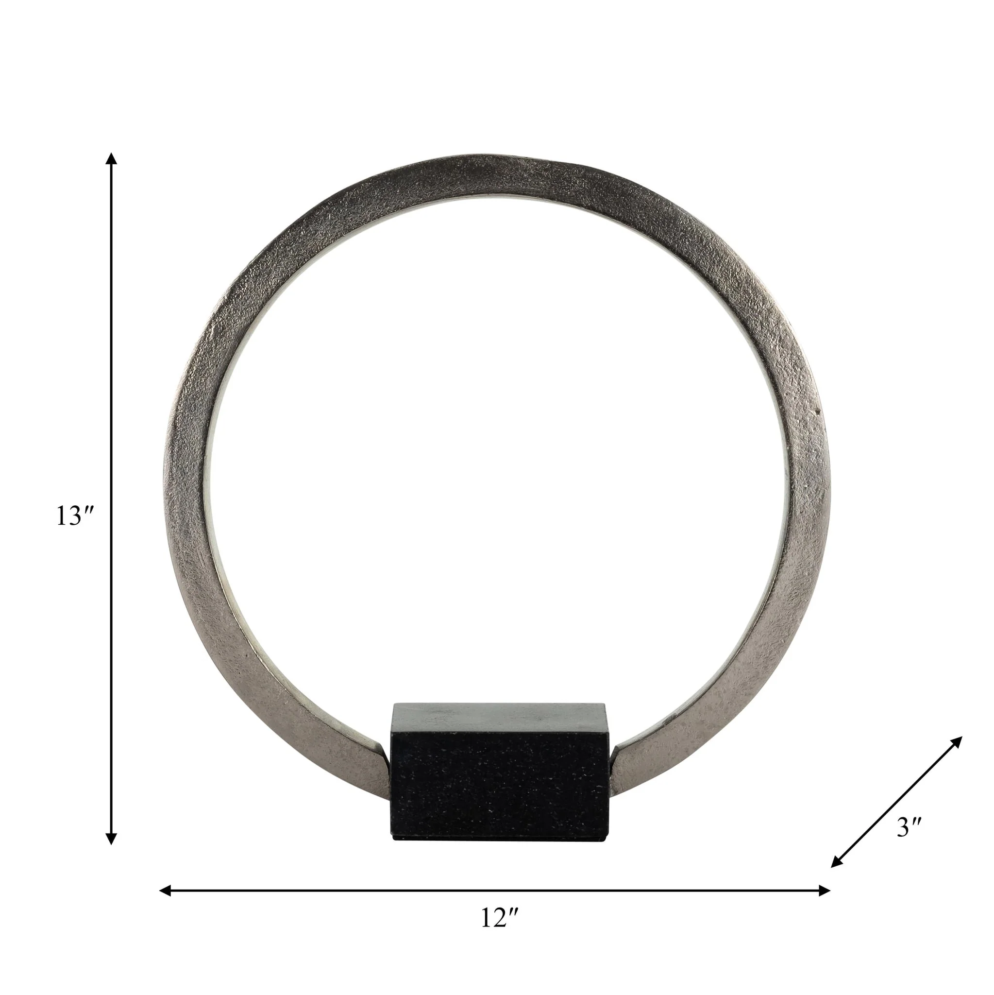 Metal,12",standing Ring W/base ,nickel/black - Image 9