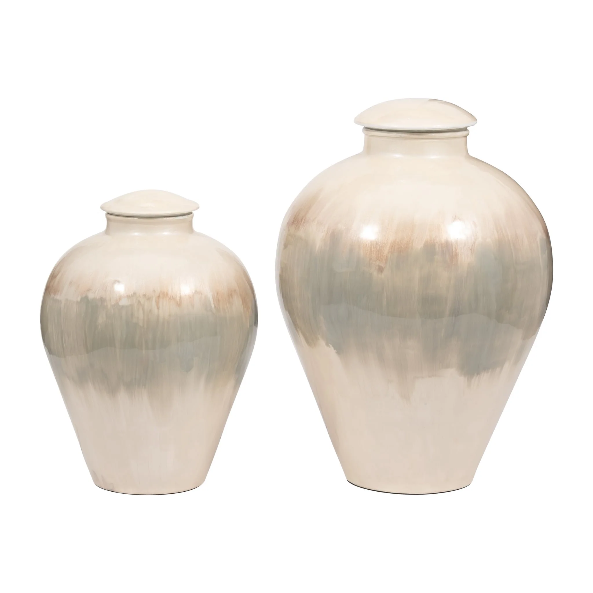 Metal, 12" Temple Vase, Pearl - Image 7