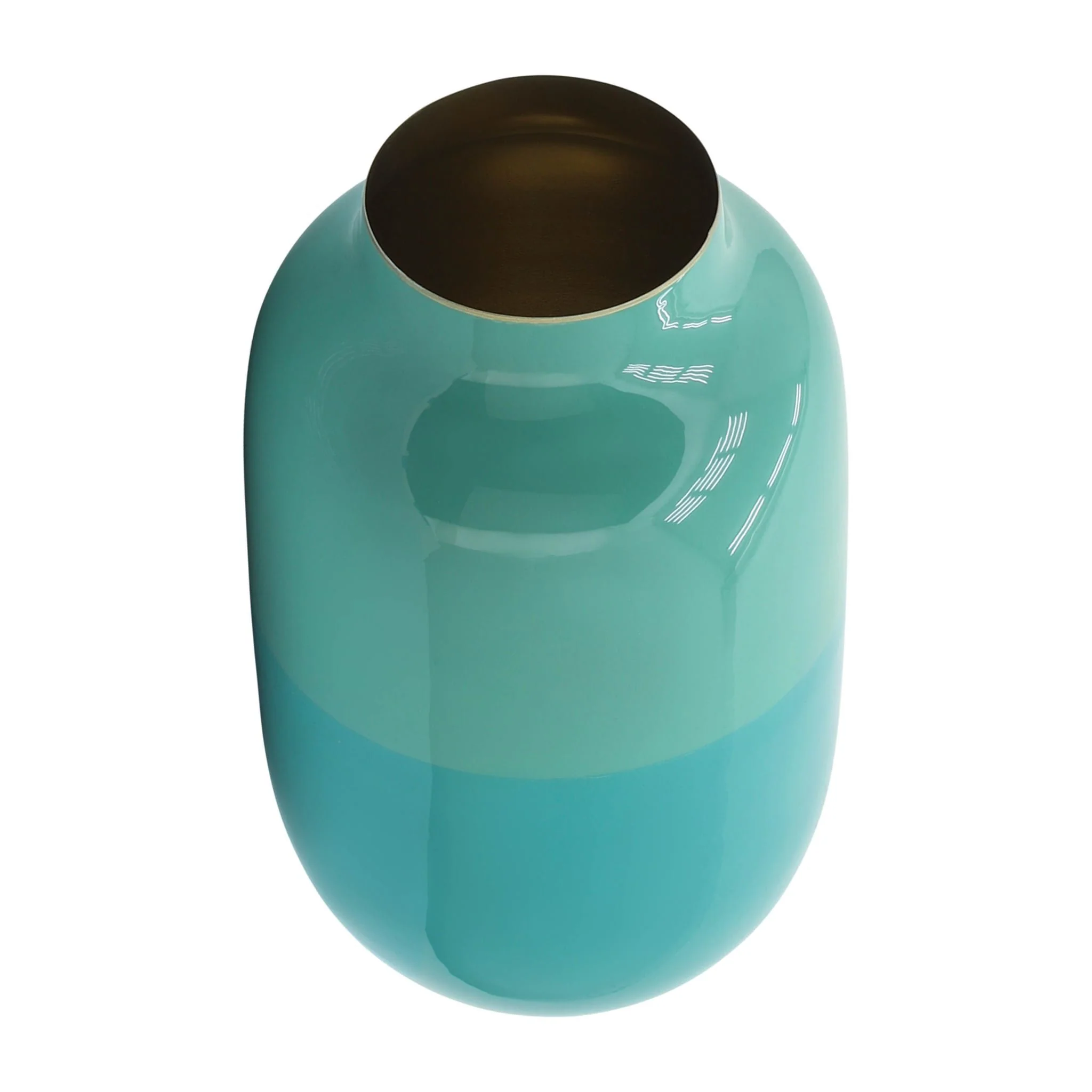 Metal 12" Urn Vase, Green - Image 3