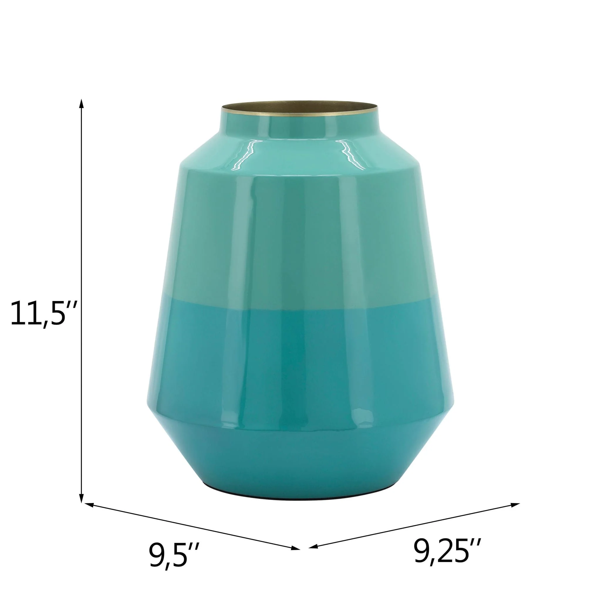 Metal 12" Vessel Vase, Green - Image 8