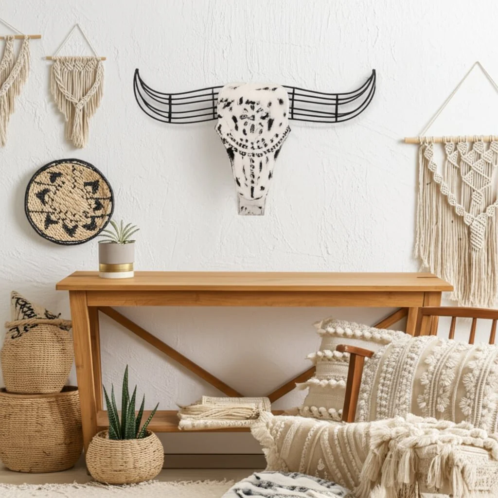 Metal, 12"h Buffalo Wall Accent, Black/white - Image 10