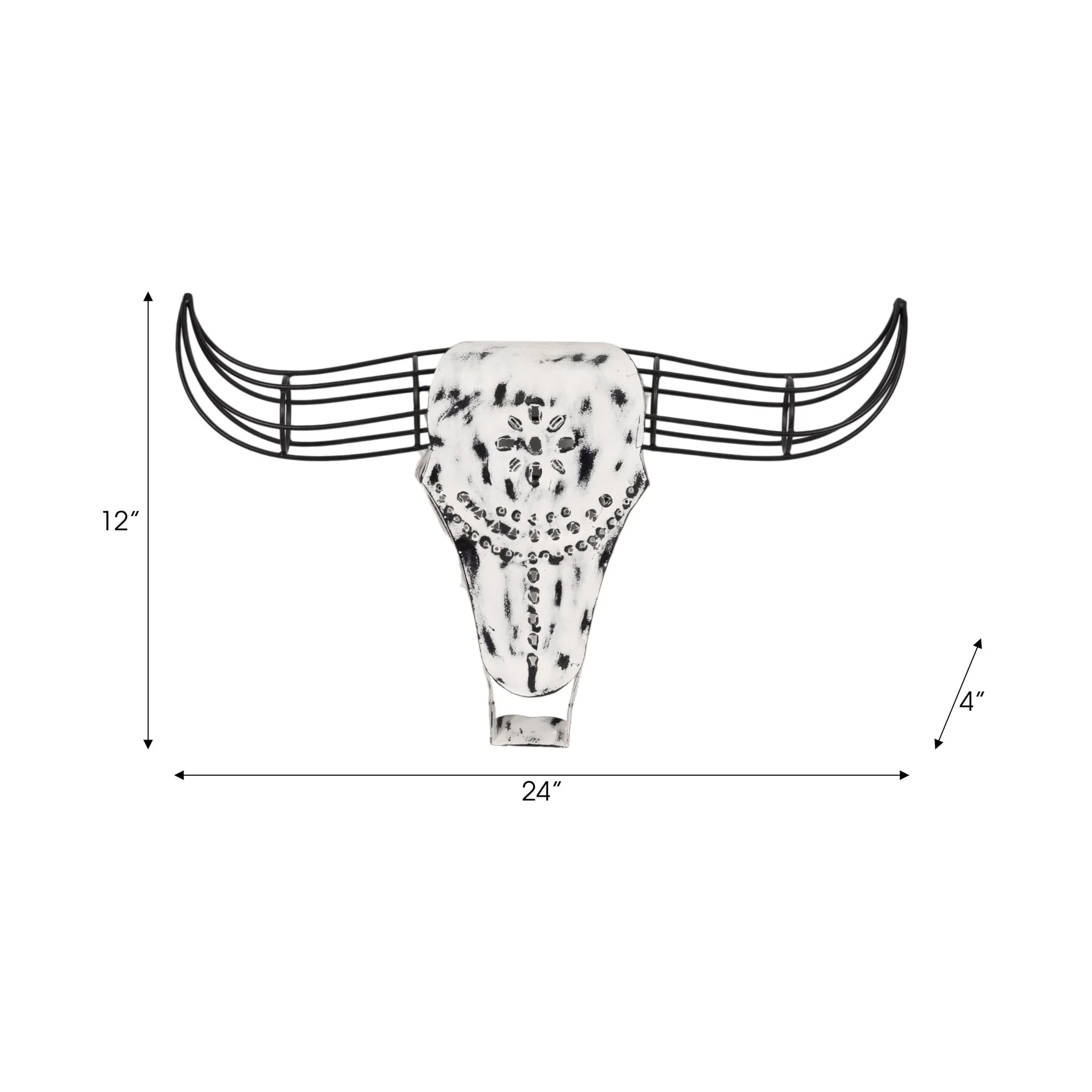 Metal, 12"h Buffalo Wall Accent, Black/white - Image 6