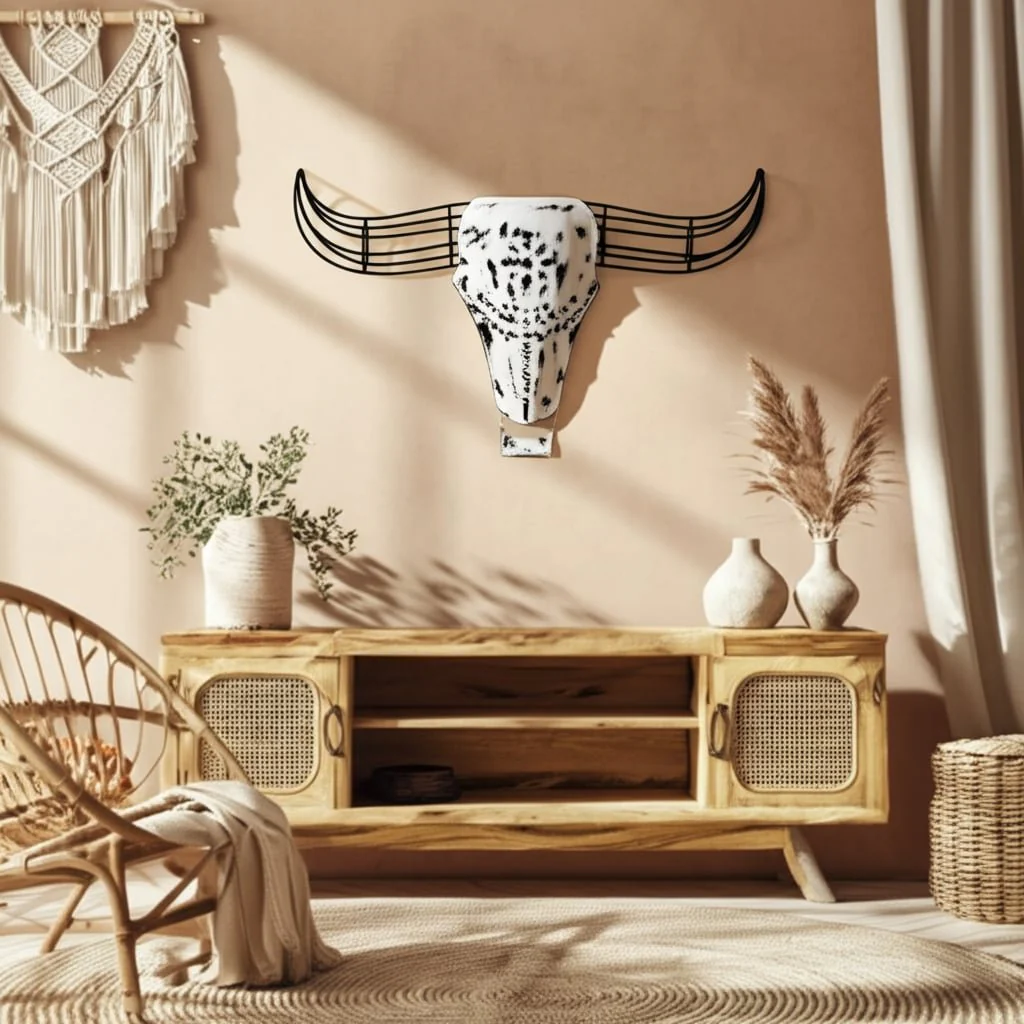Metal, 12"h Buffalo Wall Accent, Black/white - Image 8
