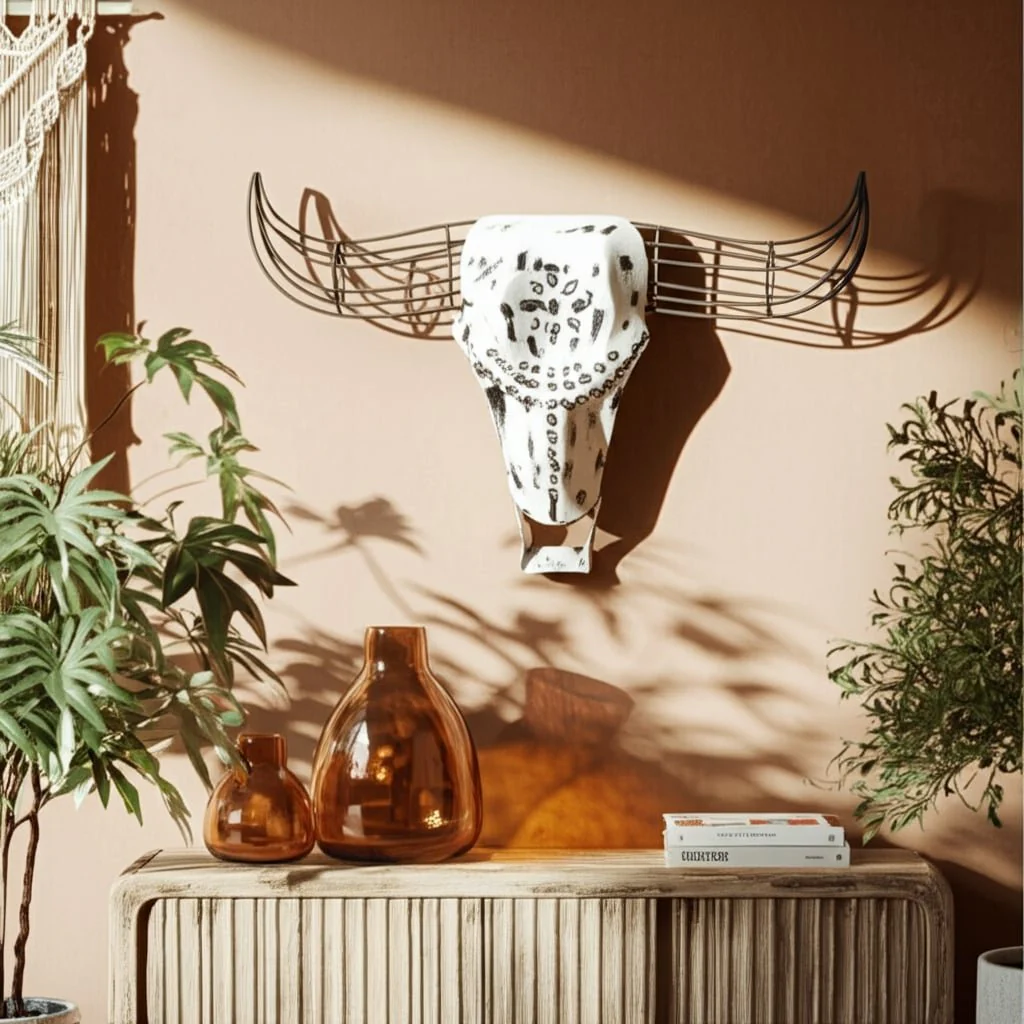 Metal, 12"h Buffalo Wall Accent, Black/white - Image 9