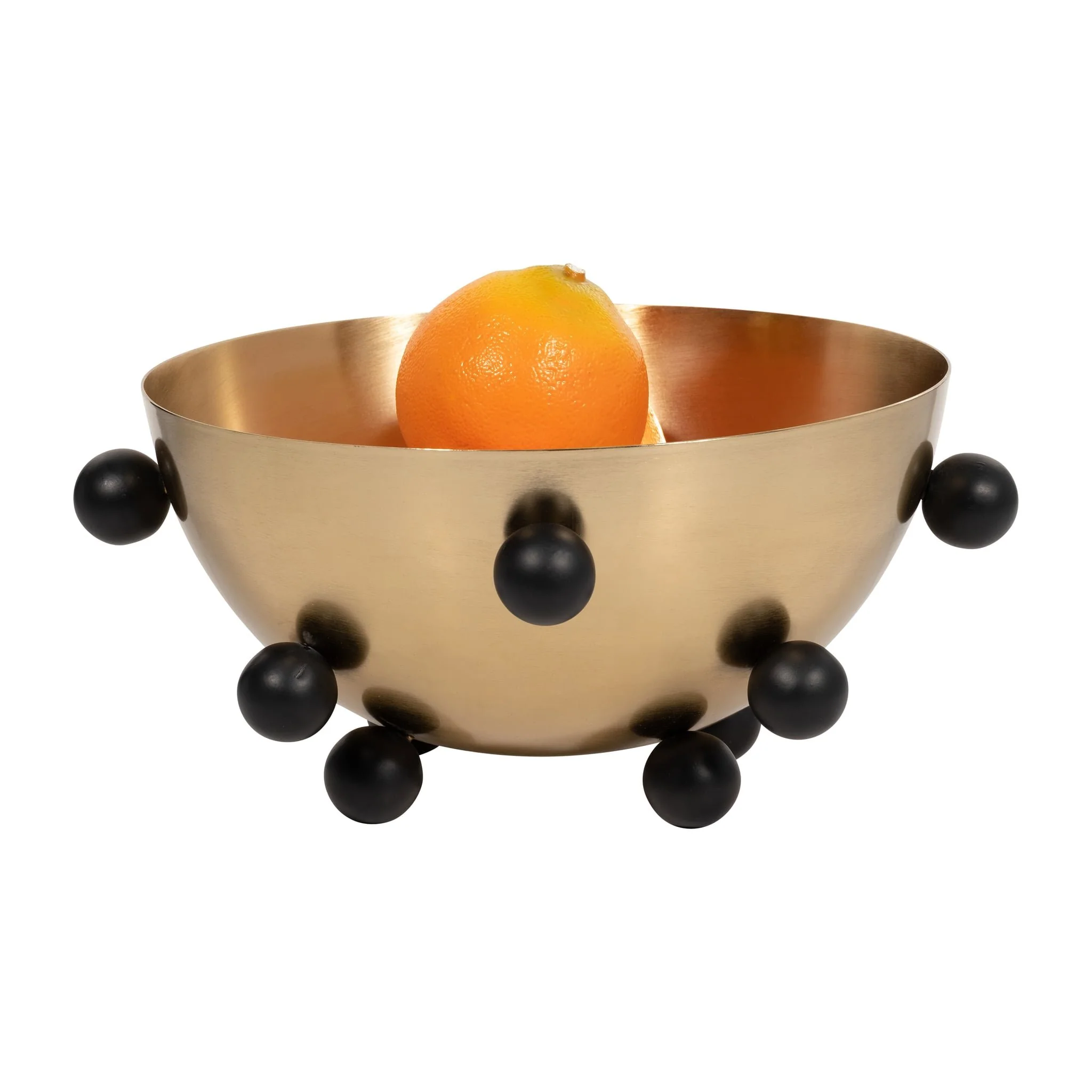 Metal, 13" Bubble Bowl, Gold/black - Image 4