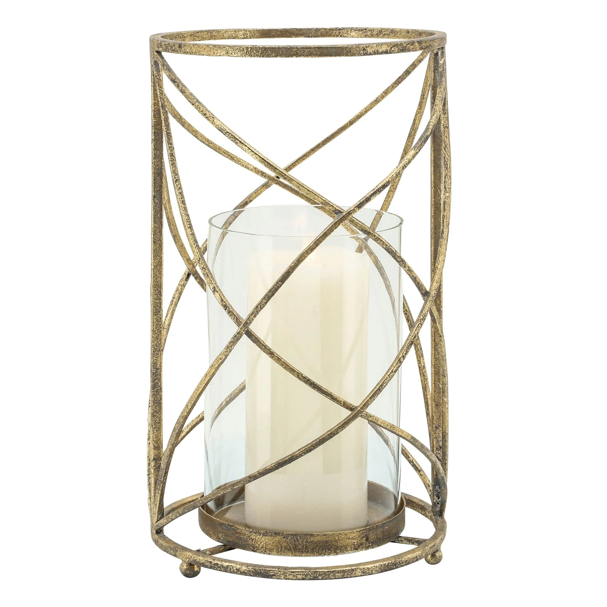 Metal 13" Hurricane Candle Holder,gold - Image 2
