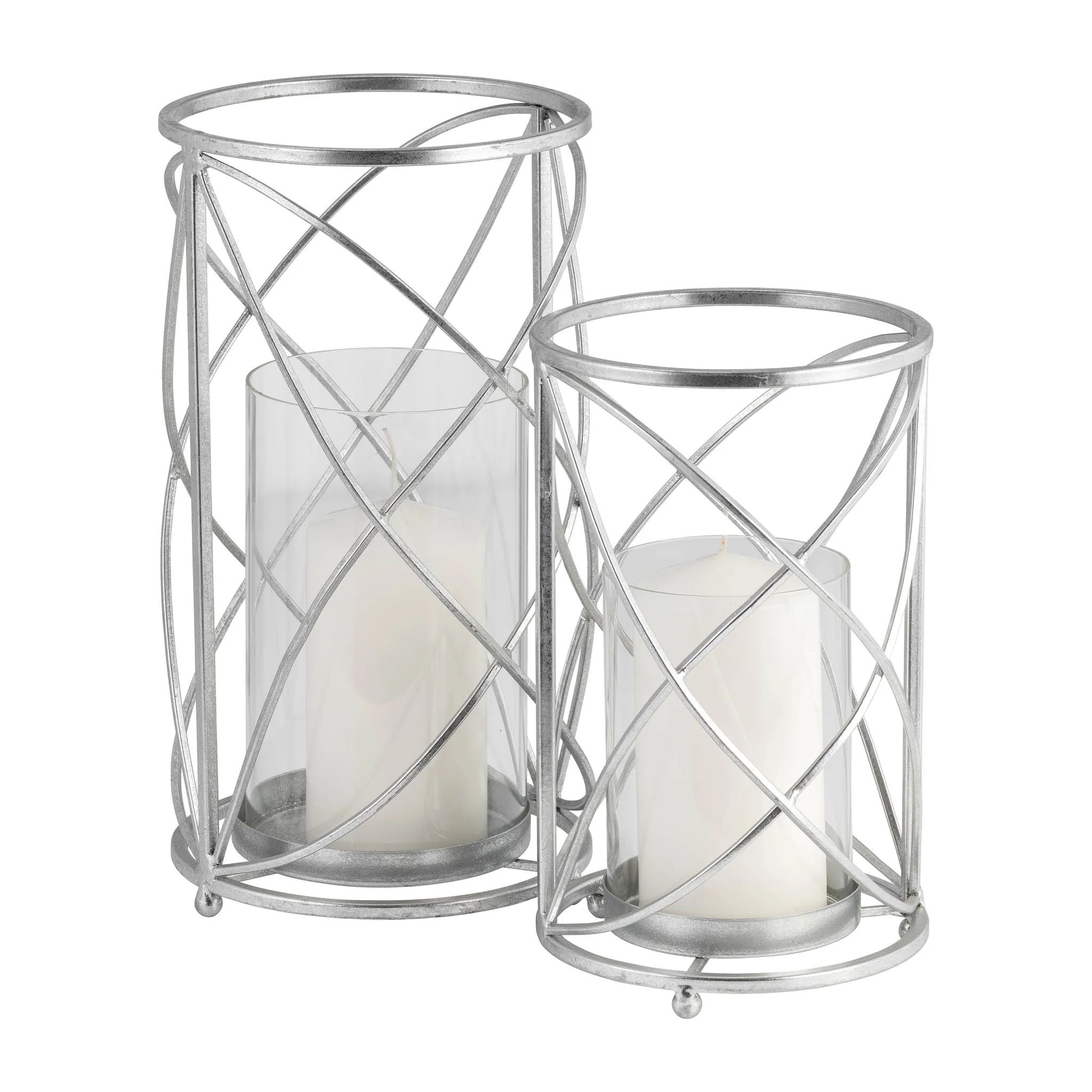 Metal 13" Hurricane Candle Holder, Silver - Image 7