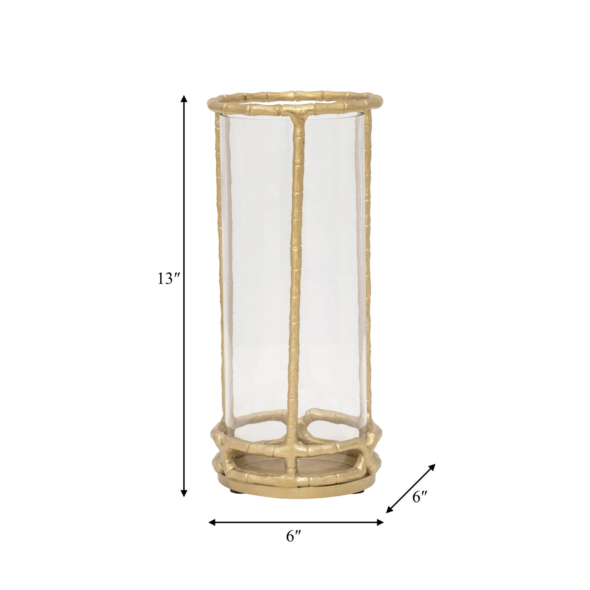 Metal, 13" Hurricane Holder, Gold - Image 8