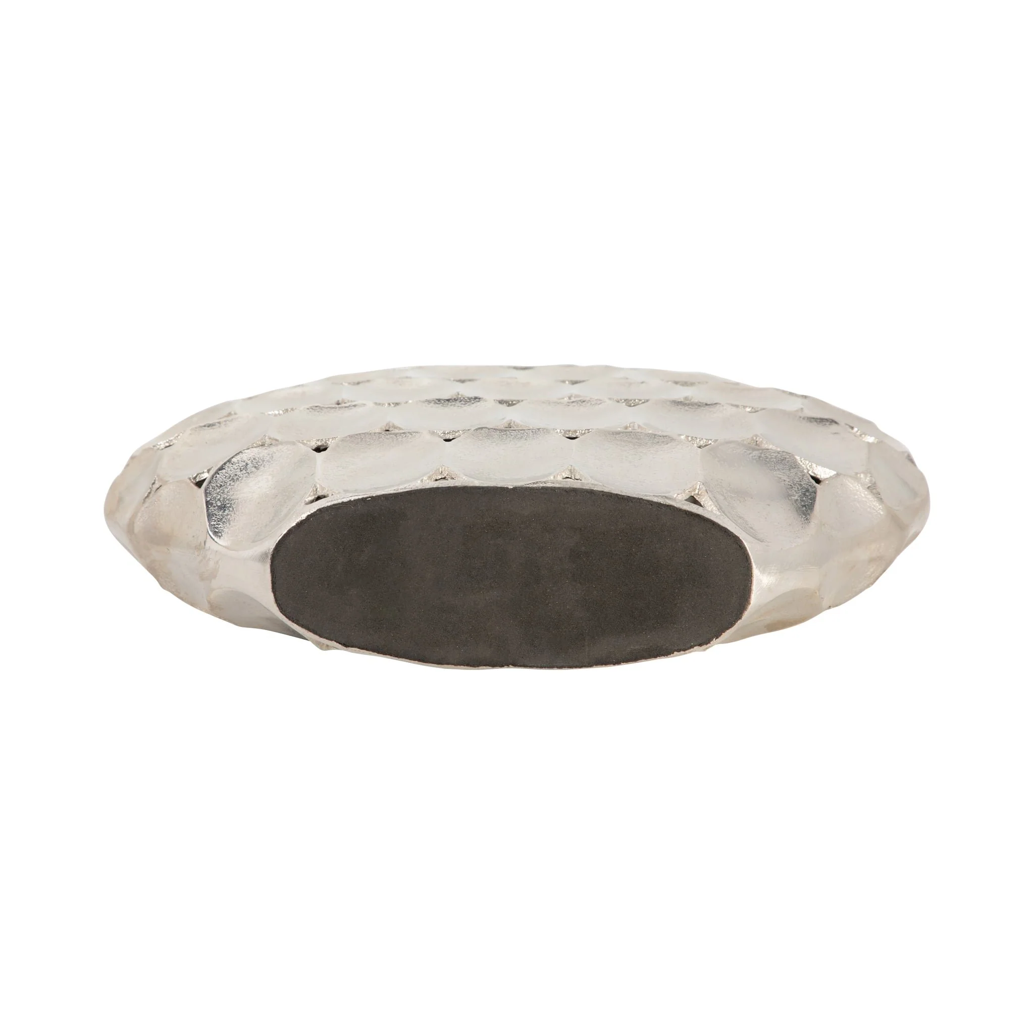 Metal, 13" Oval Vase, Silver - Image 7