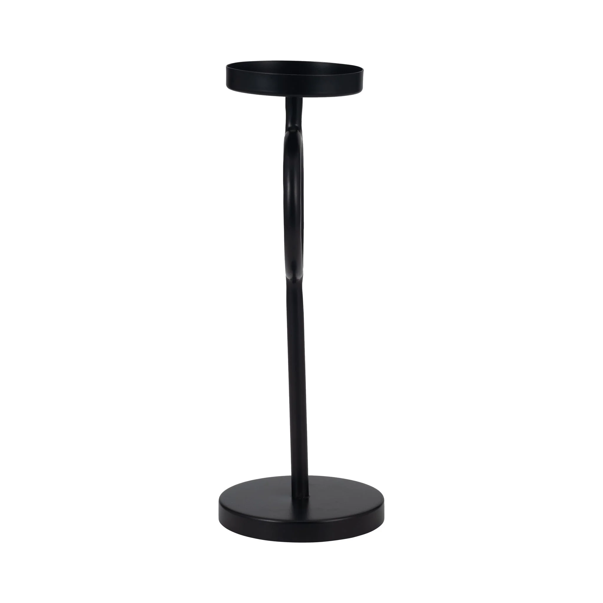 Metal, 13"h Ring Candle Holder, Black - Image 4