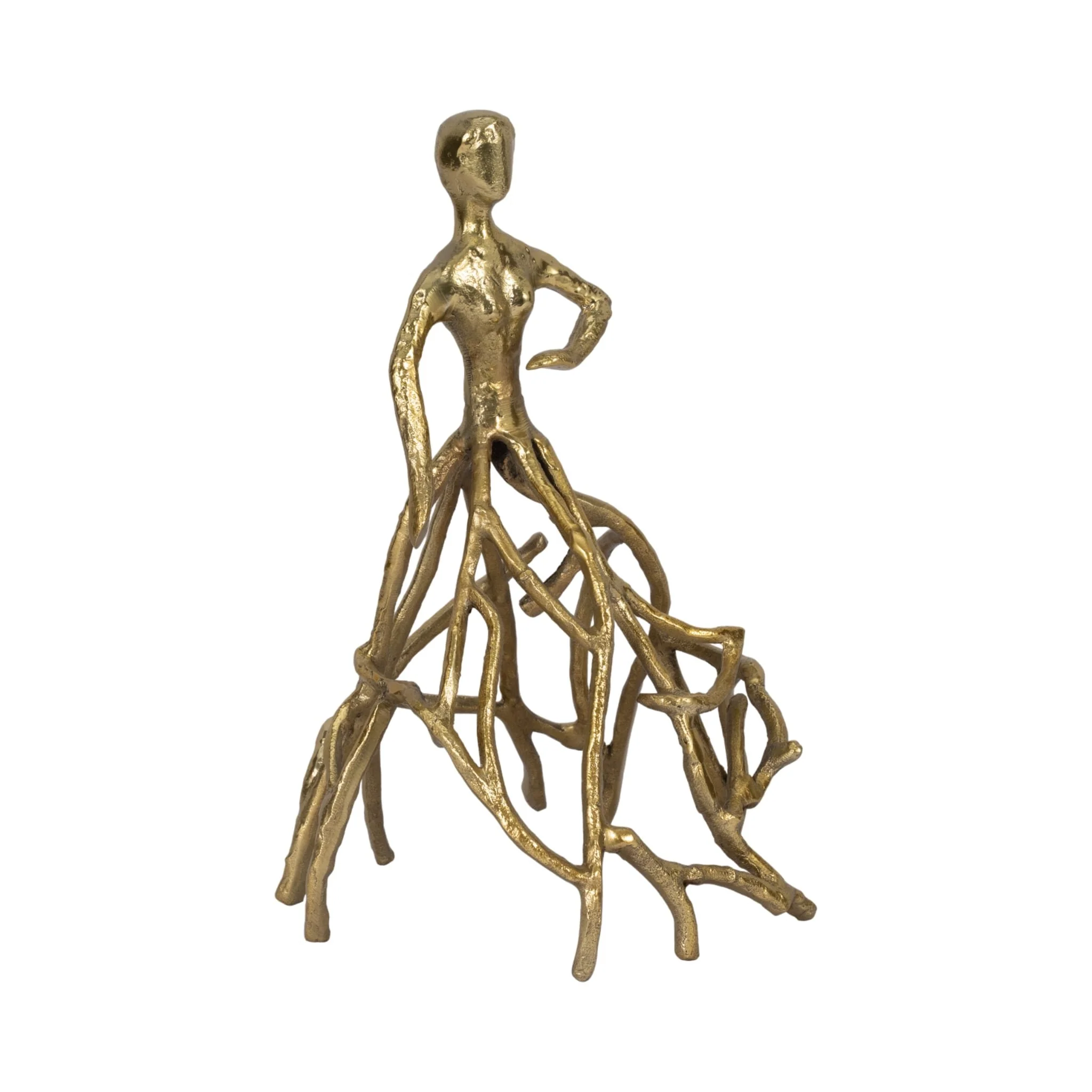 Metal, 14" Dancing Lady, Gold - Image 2