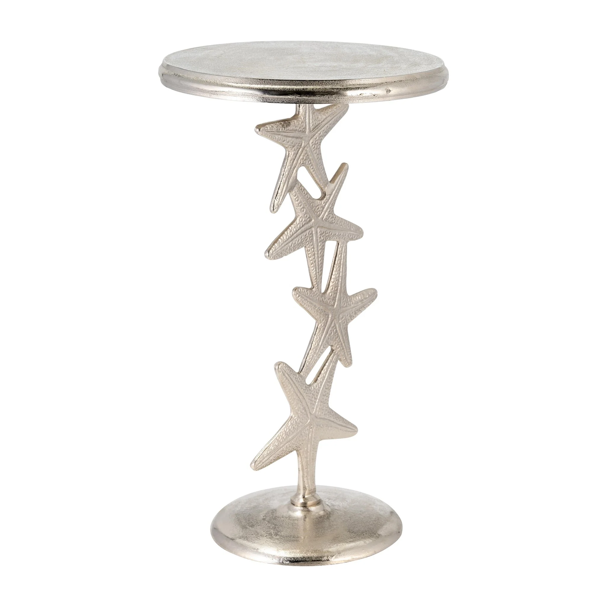 Metal, 14"d/25"h, Silver Starfish Side Table, Kd - Image 2