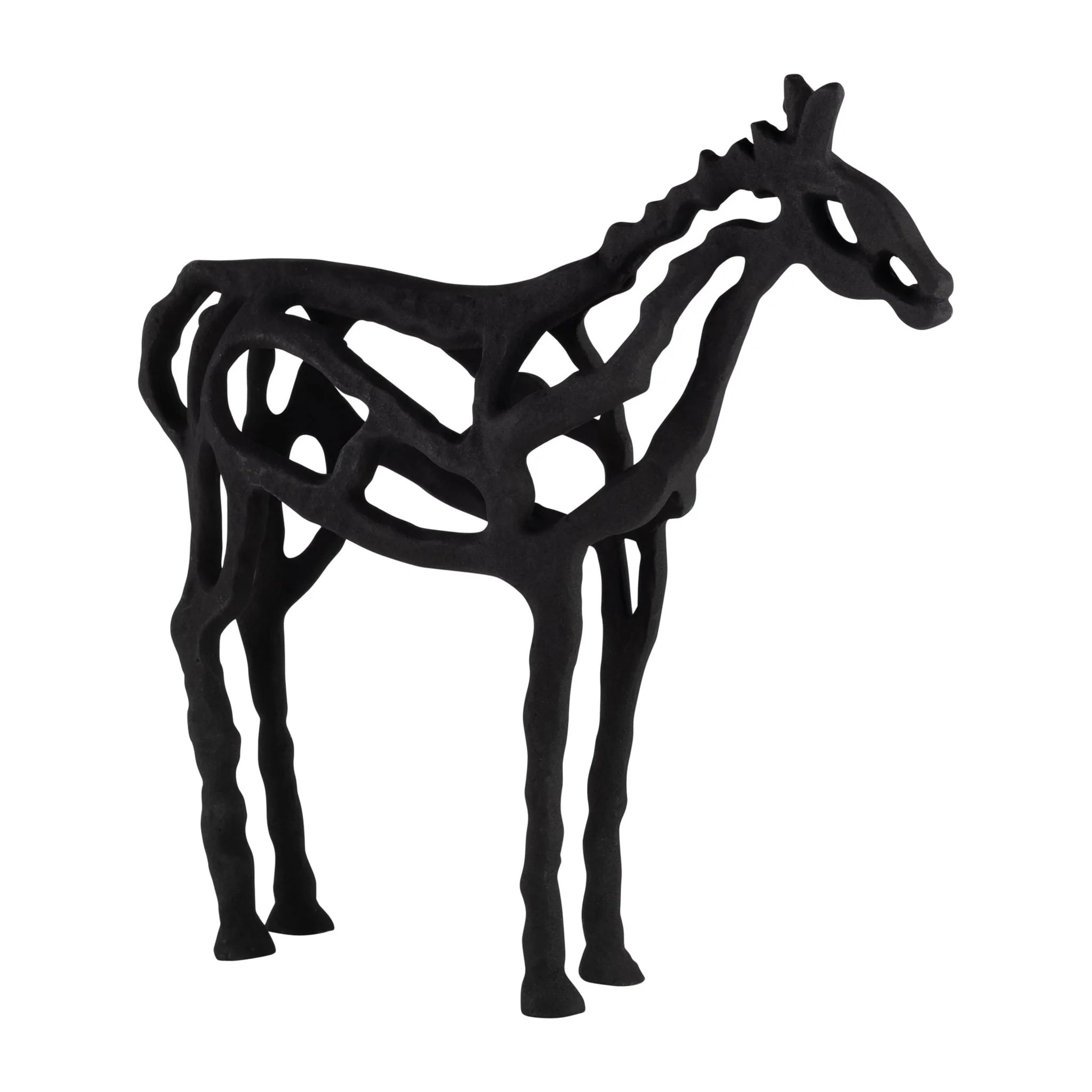 Metal,14"h, Horse Illusion Sculpture,black - Image 2