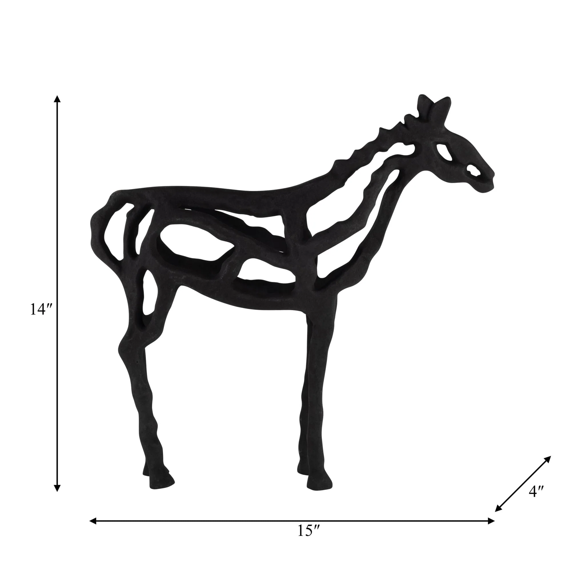 Metal,14"h, Horse Illusion Sculpture,black - Image 9