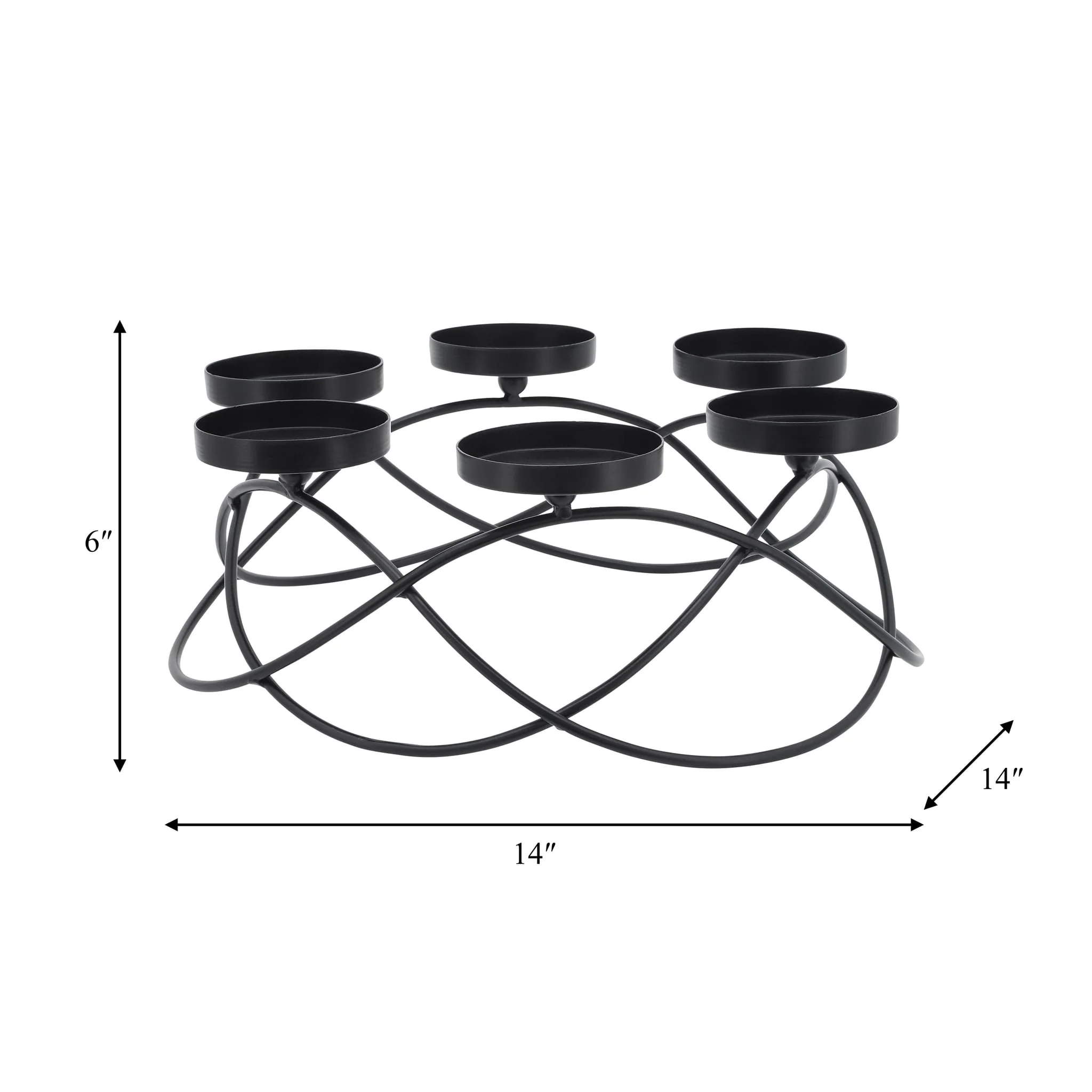 Metal, 14"l 6-pillar Holders, Black - Image 8