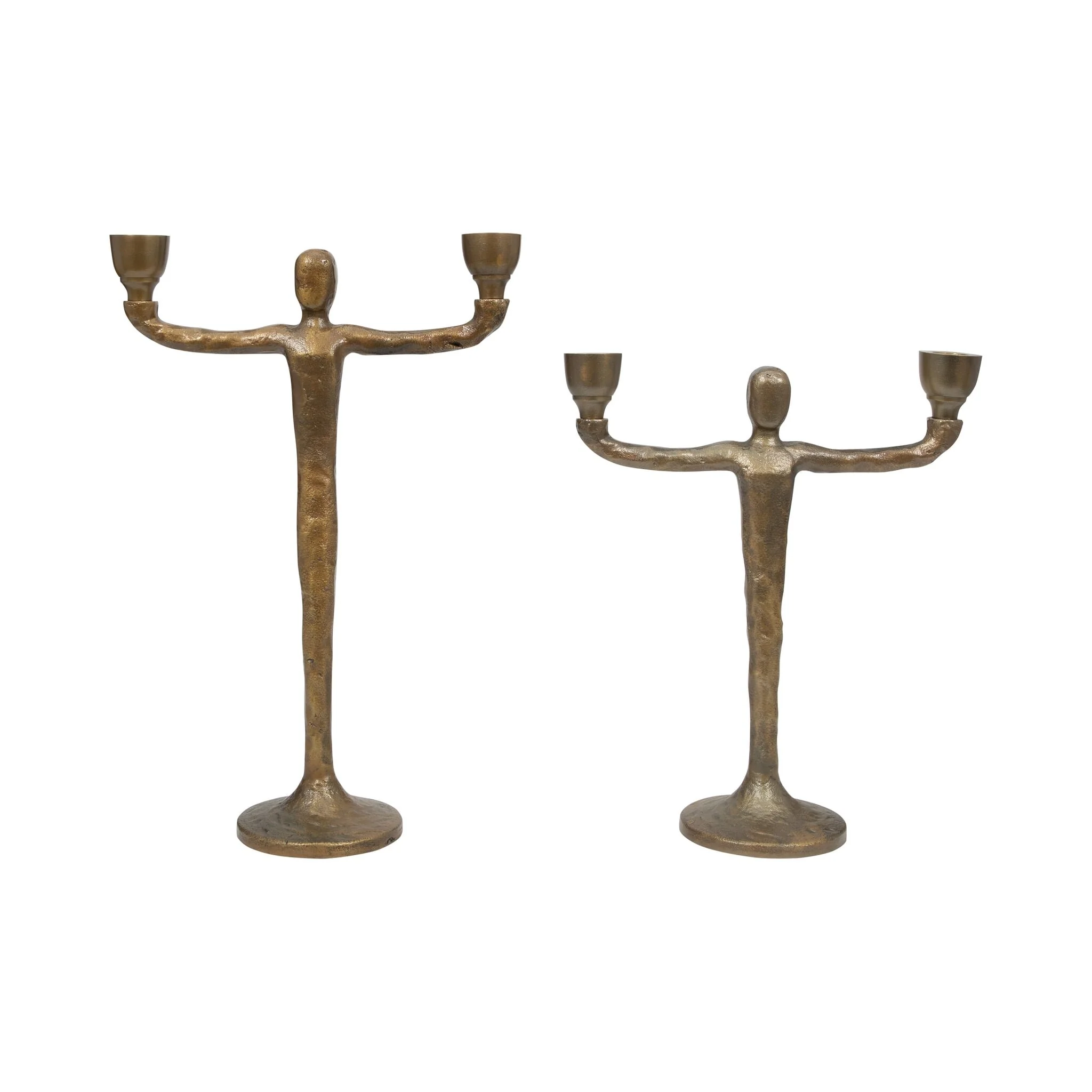 Metal, 15" 2 Taper Candelabra, Gold - Image 8