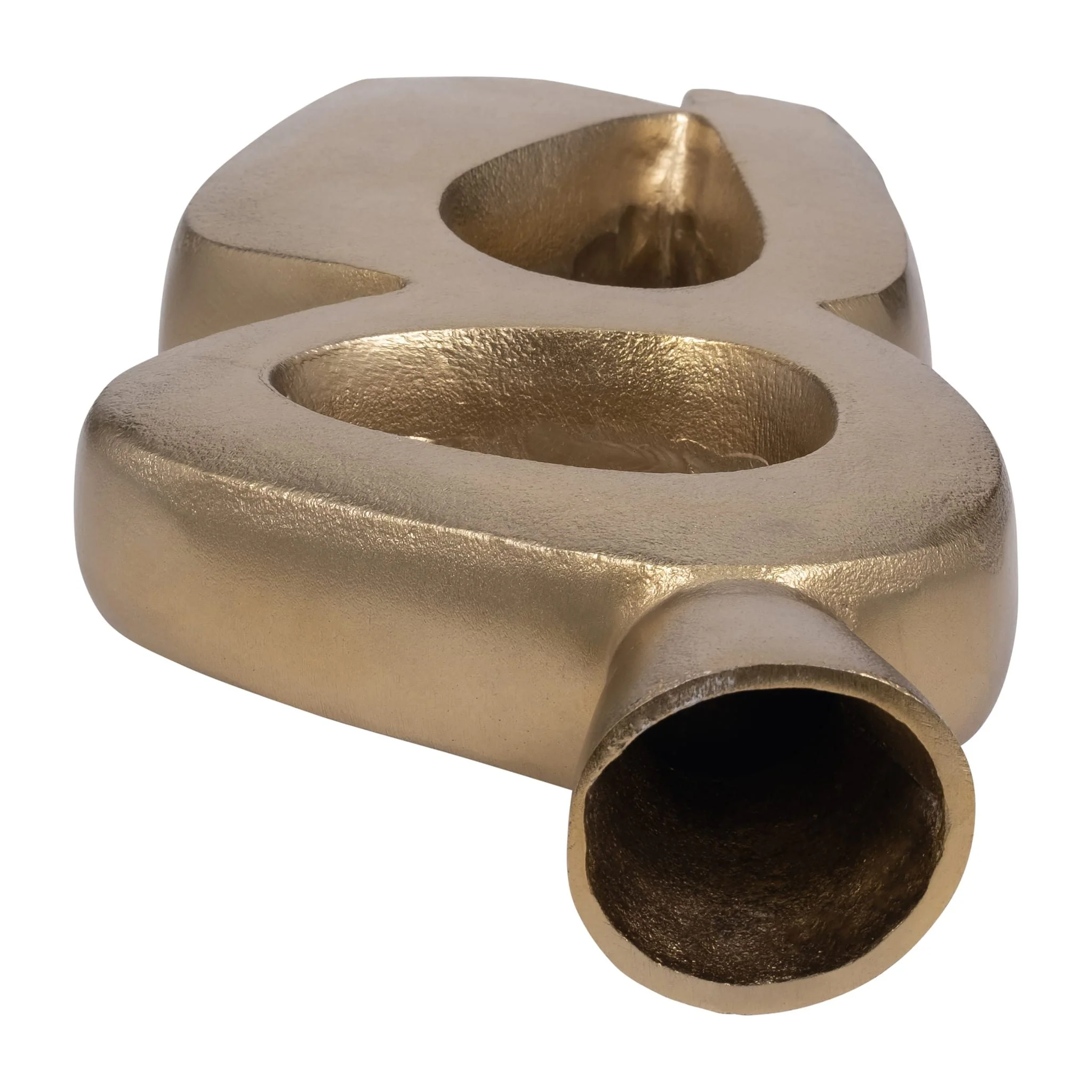 Metal, 15" Abstract Vase, Gold - Image 4