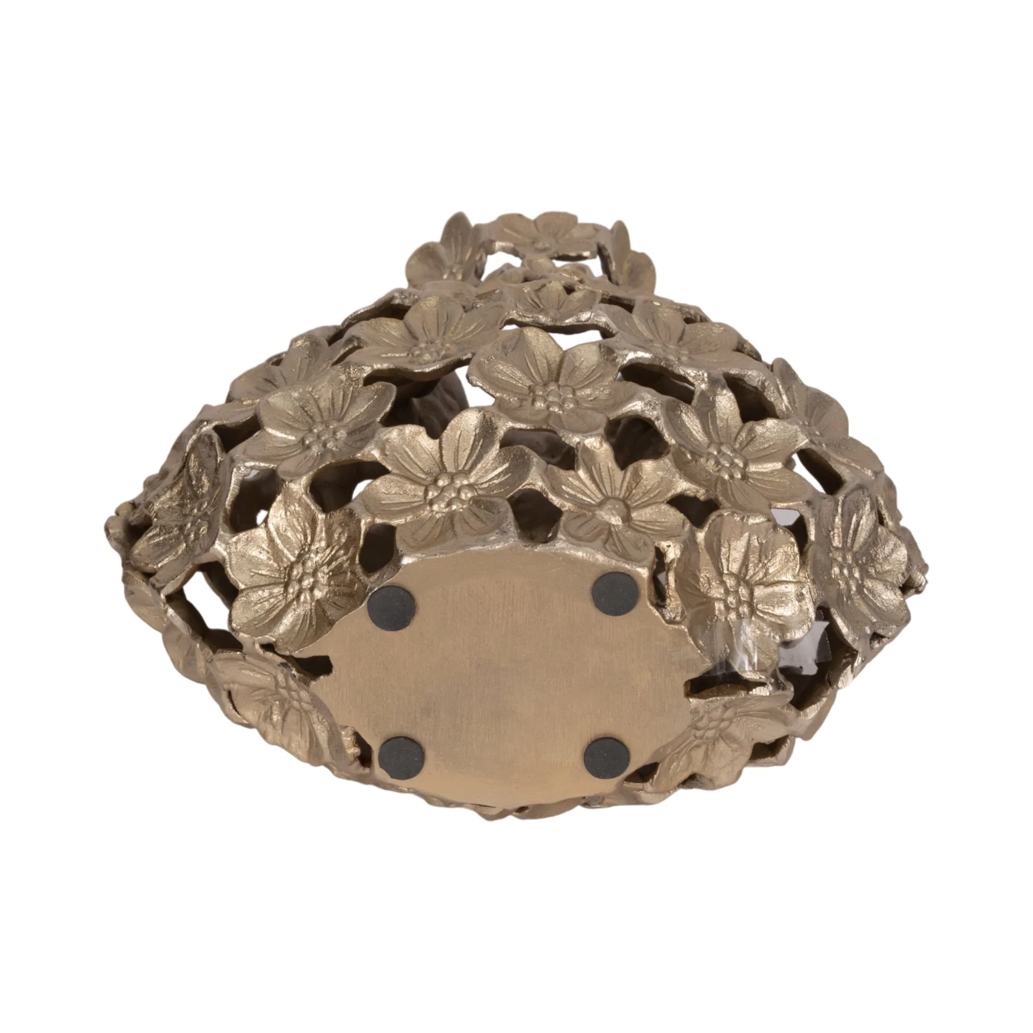 Metal, 15" Cut-out Flower Vase, Champagne - Image 7