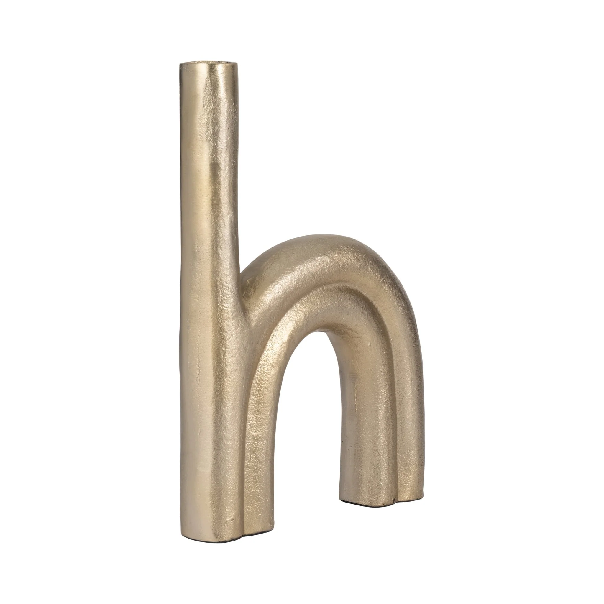 Metal, 15" Double Arch Vase, Champagne - Image 3