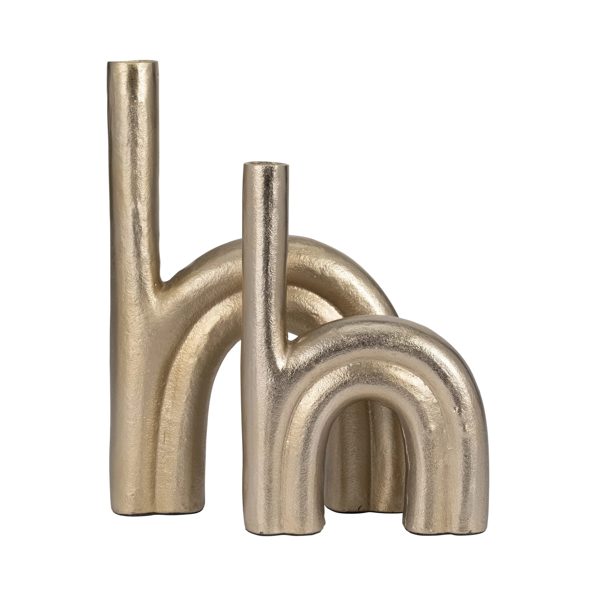 Metal, 15" Double Arch Vase, Champagne - Image 8