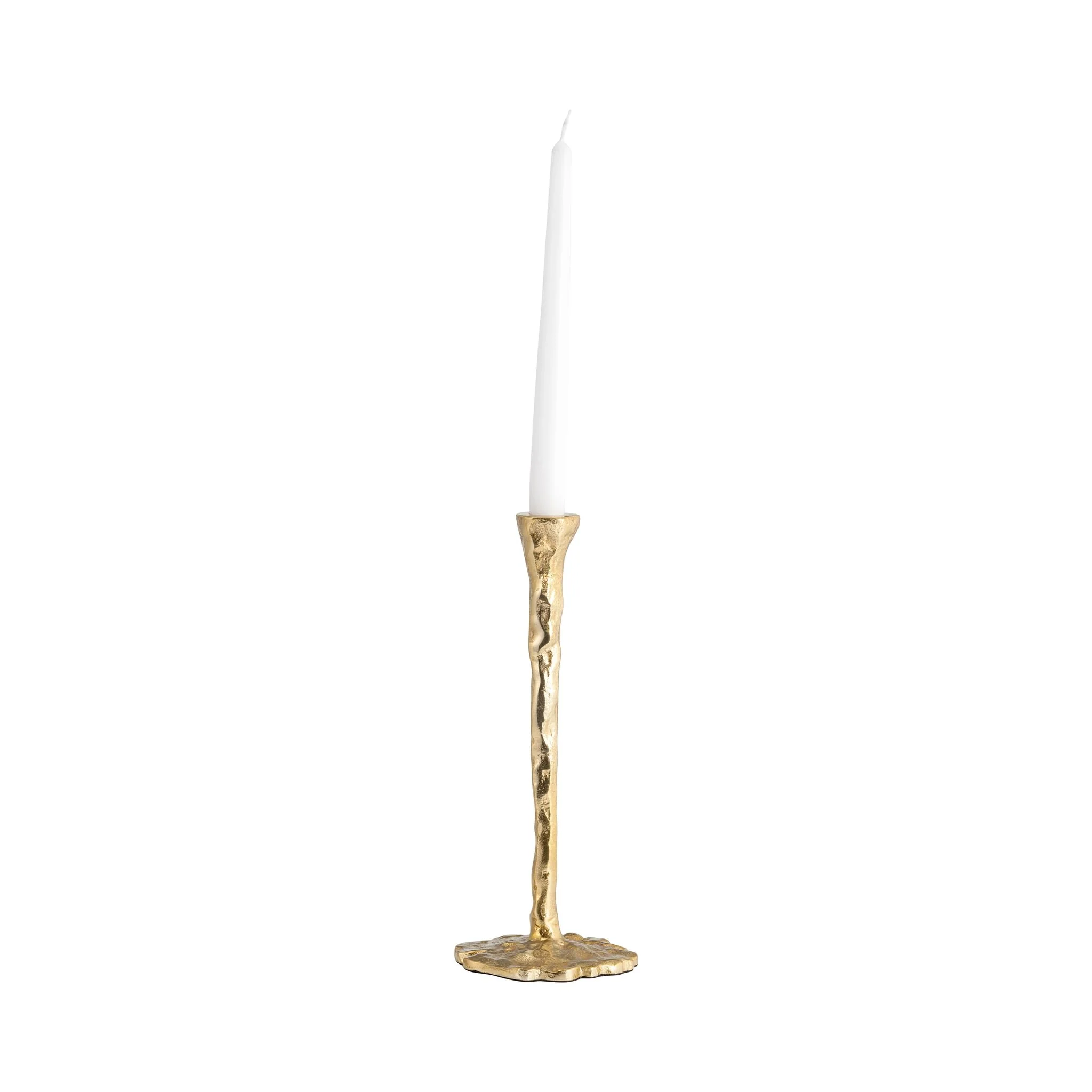 Metal, 15" Forged Taper Candleholder, Gold - Image 3